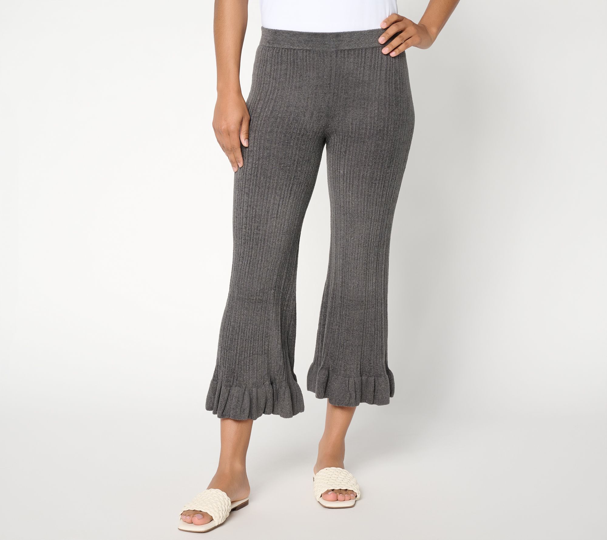 "As Is" Barefoot Dreams CozyChic Ultra Lite Ruffle Hem Crop Pant
