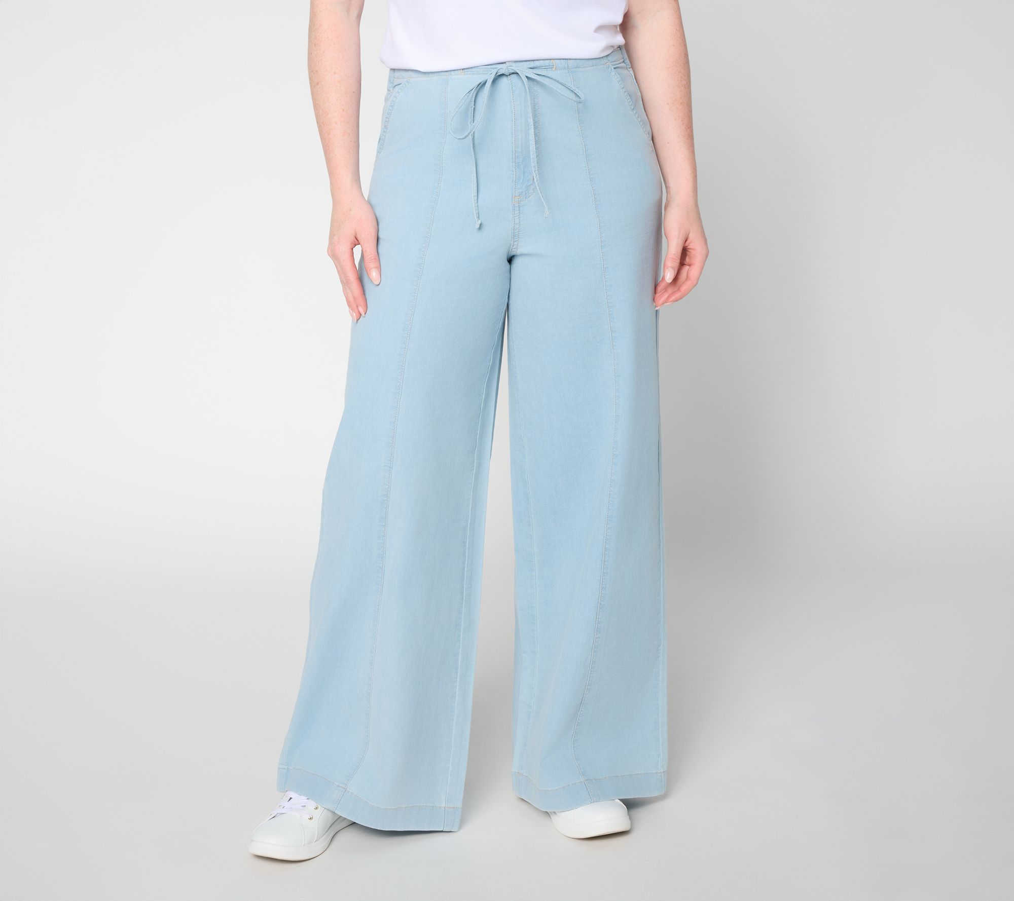 "As Is" Peace Love World Regular Wide Leg Front Seam Full Leg Denim