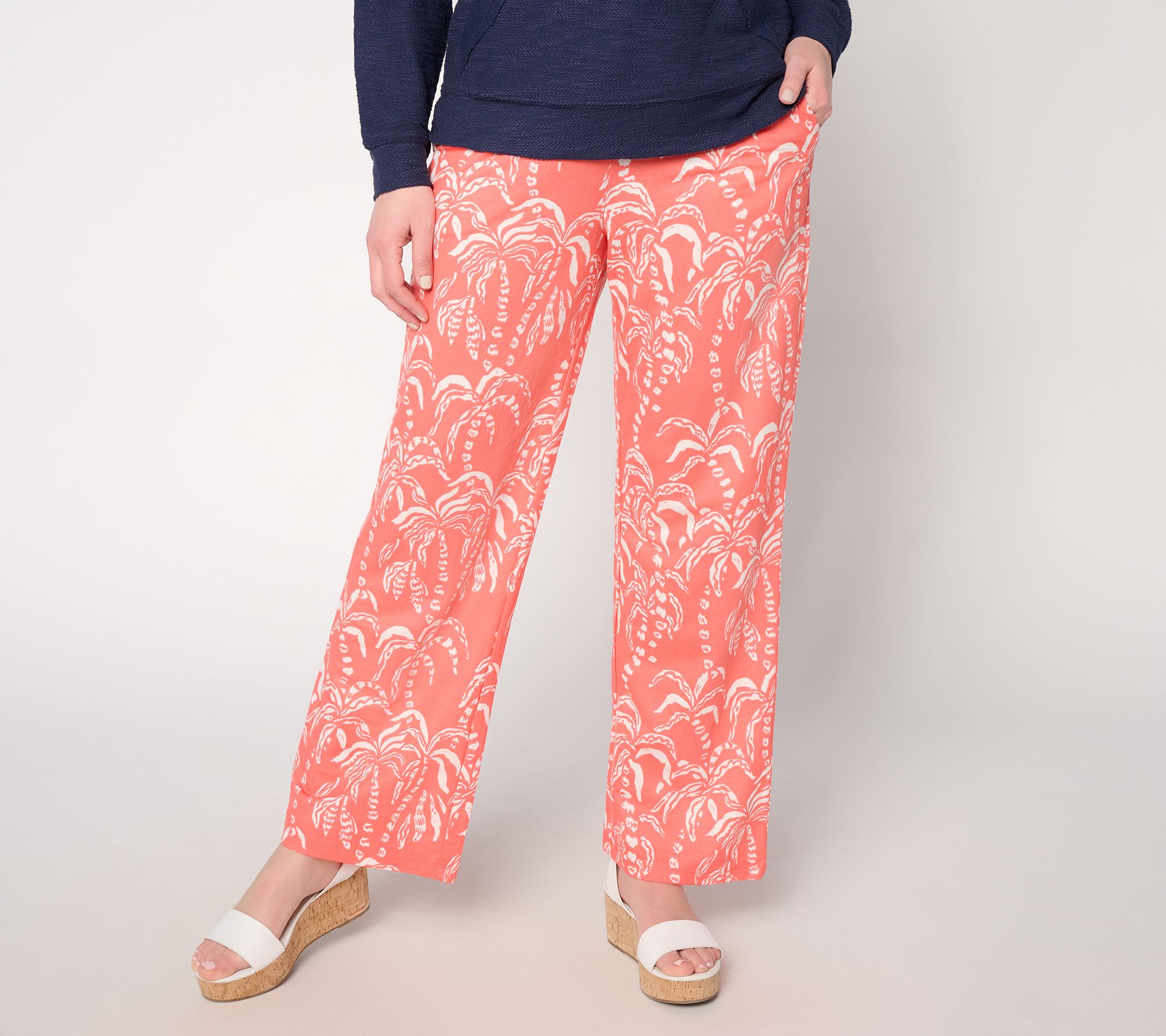 "As Is" Belle Beach by Kim Gravel Petite Cabana Knit Bahama Pant