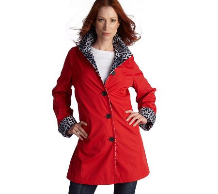 Dennis Basso Reversible Coat with Stand Collar - QVC.com