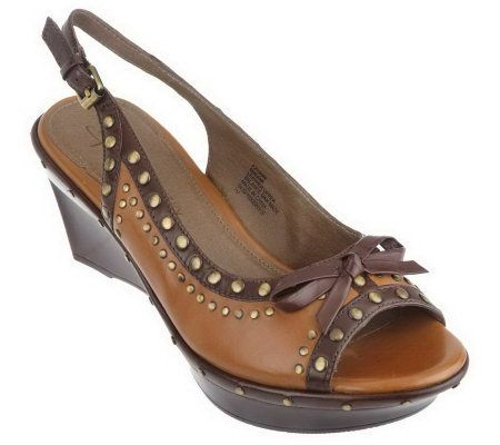 slingback wedge heels