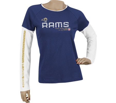 NFL Rams Women's Sideline Tacon Too Long SleeveT-Shirt 