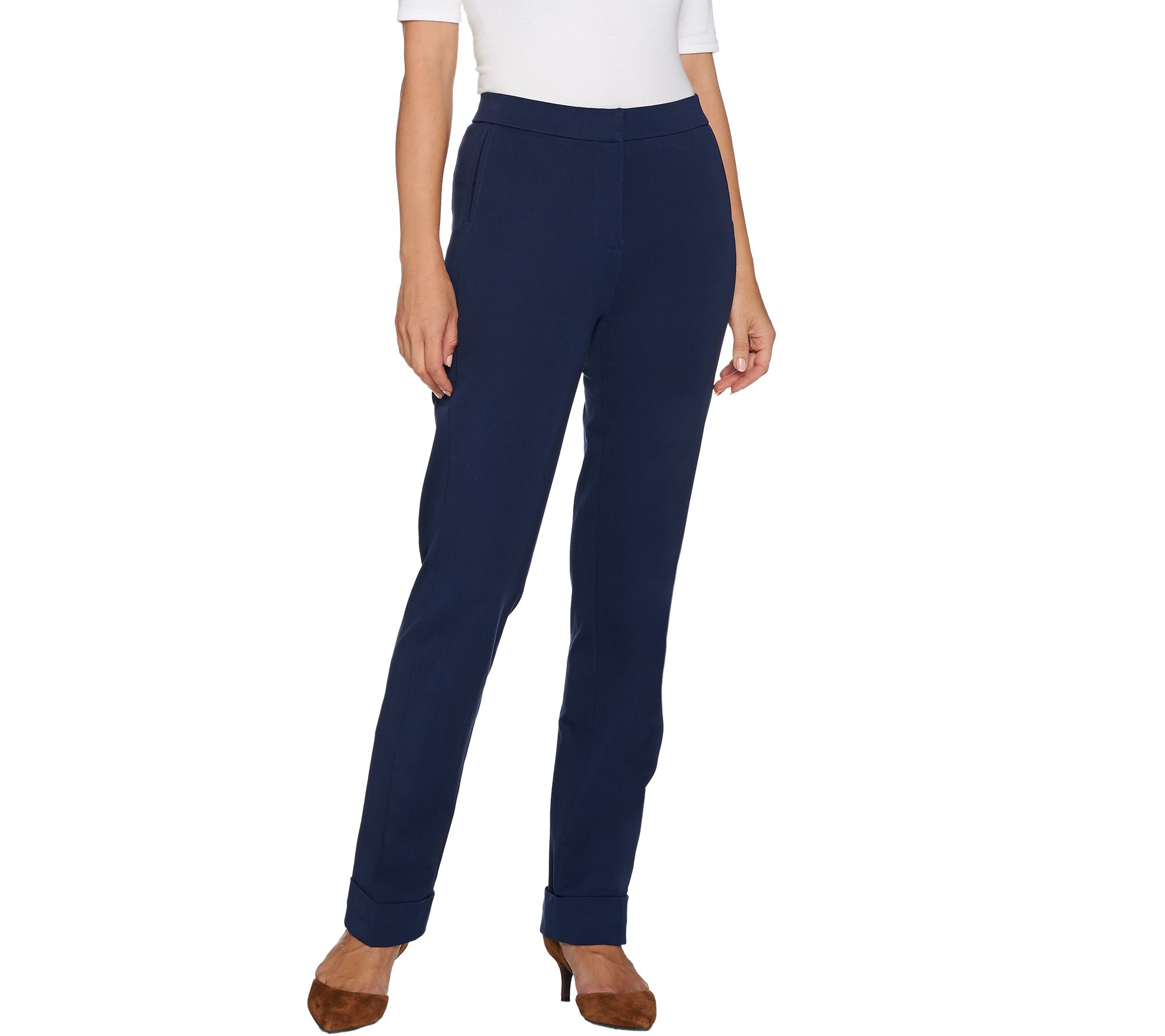 Isaac Mizrahi Live! Tall 24/7 Stretch Cuffed Straight Leg Pants