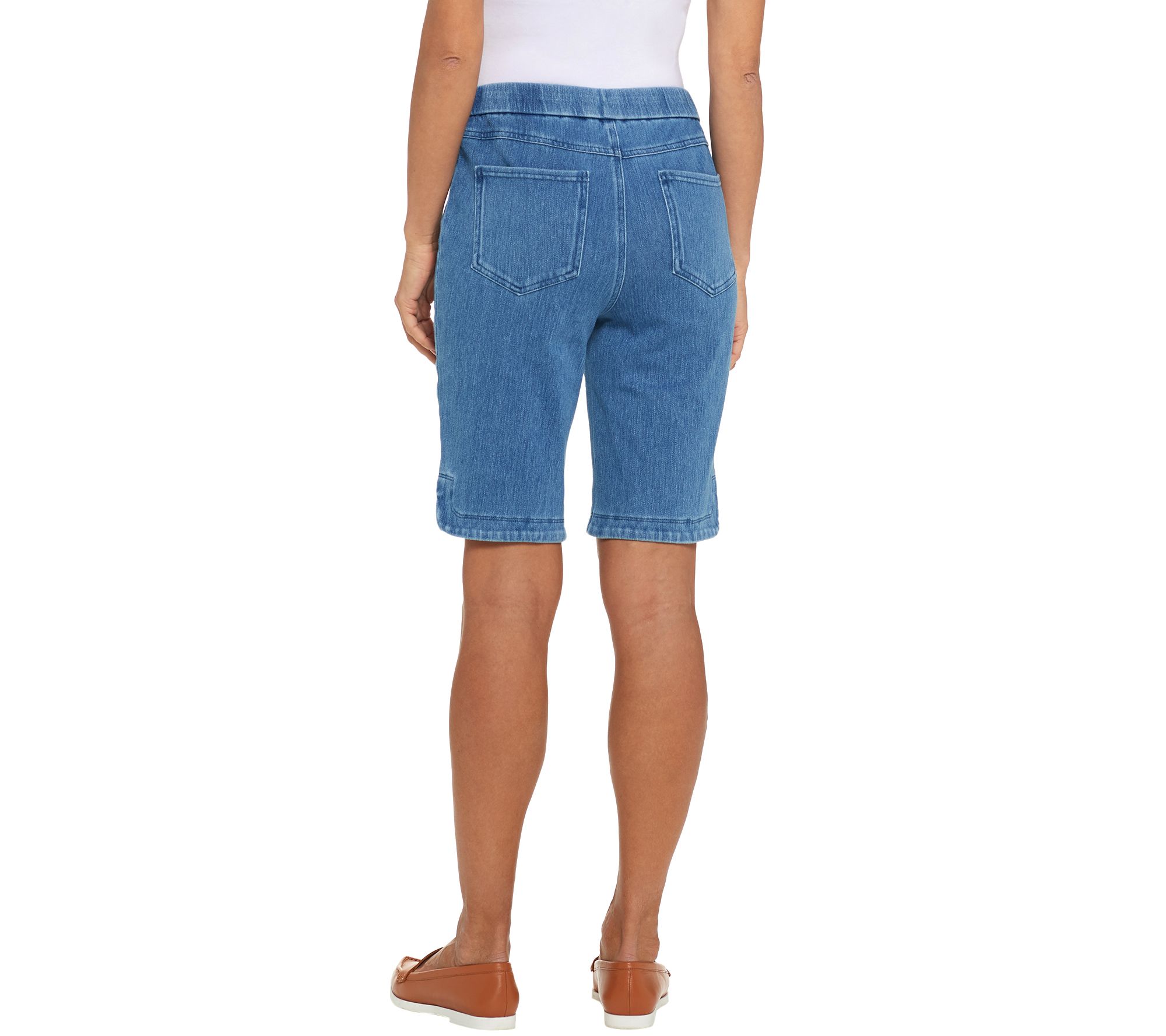 Isaac Mizrahi Live! Petite Knit Denim Bermuda Shorts - QVC.com