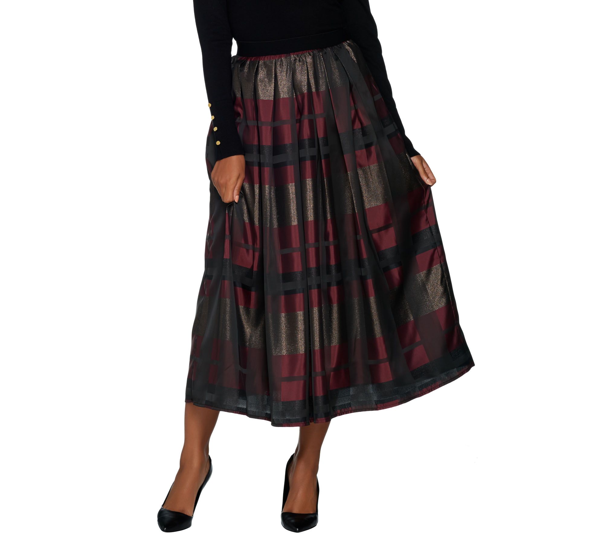plaid maxi skirt qvc