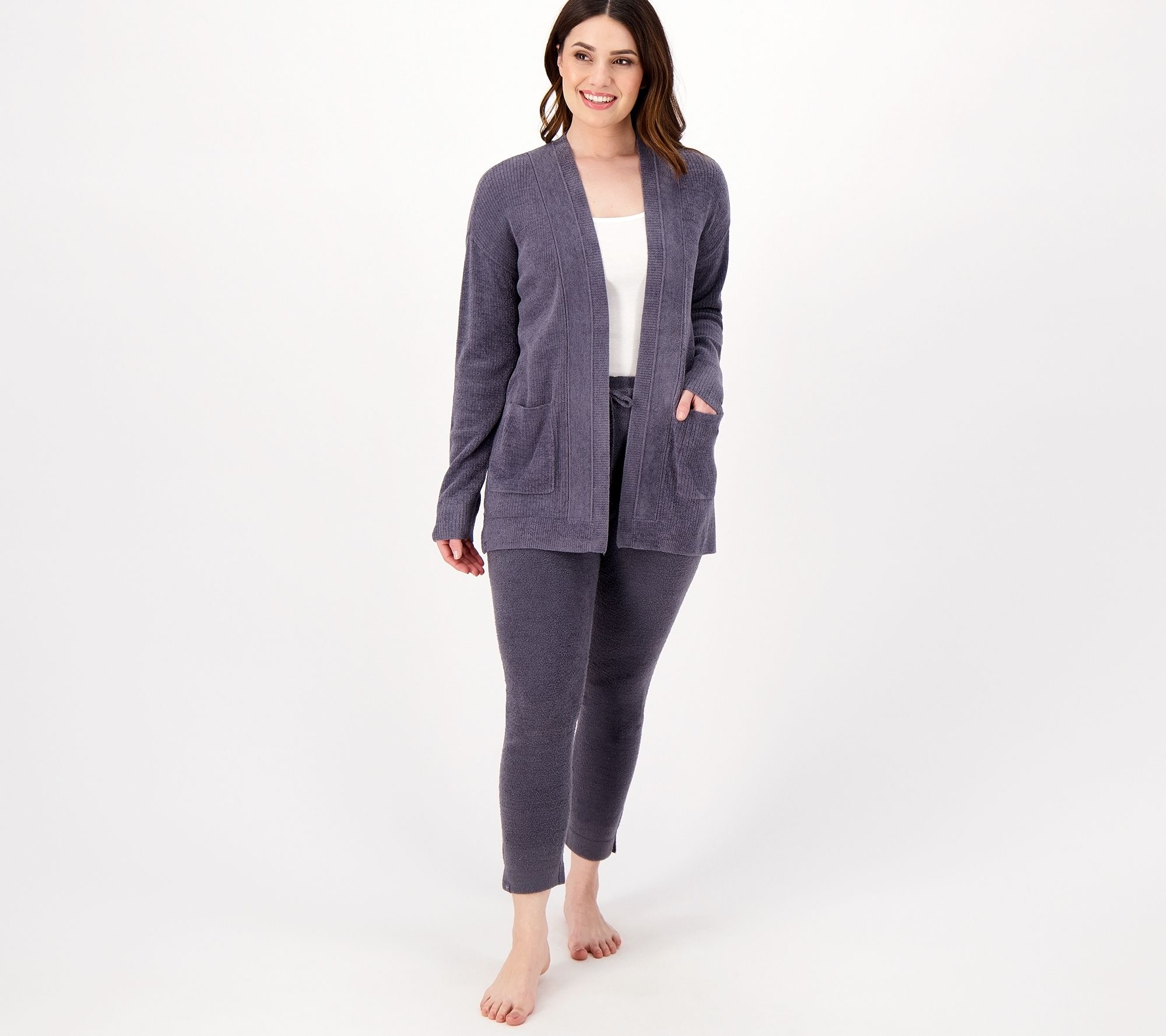 Barefoot Dreams CozyChic Ultra Lite Ribbed Open Front Cardigan - QVC.com
