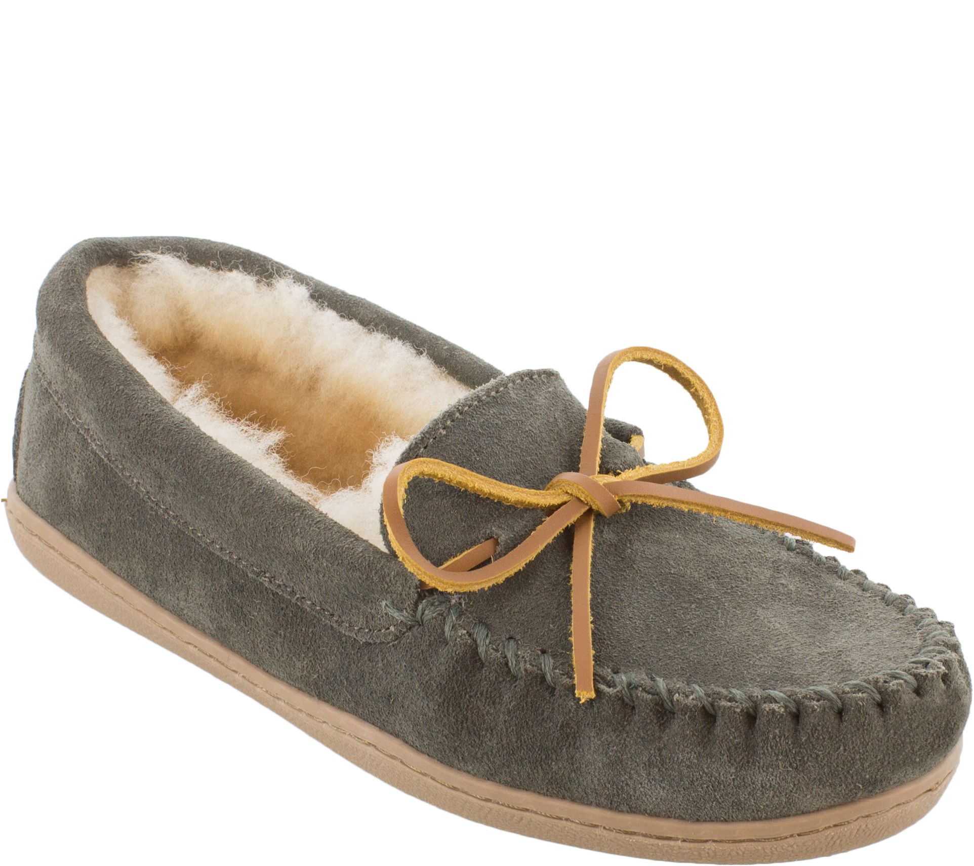 Minnetonka Suede Hard-Sole Moccasins - QVC.com