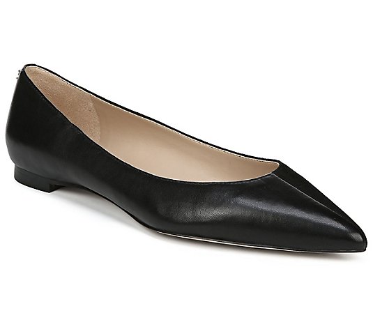 Brand New with Box Sam Edelman Sally Pointed Toe Flat in Black Leather/Suede 