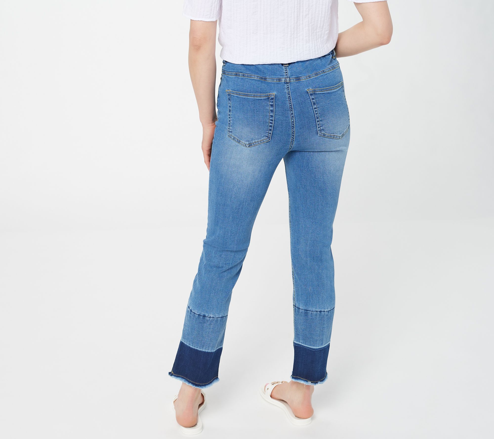Denim & Co. Easy Stretch Denim Ankle Jeans with Released Hem - QVC.com
