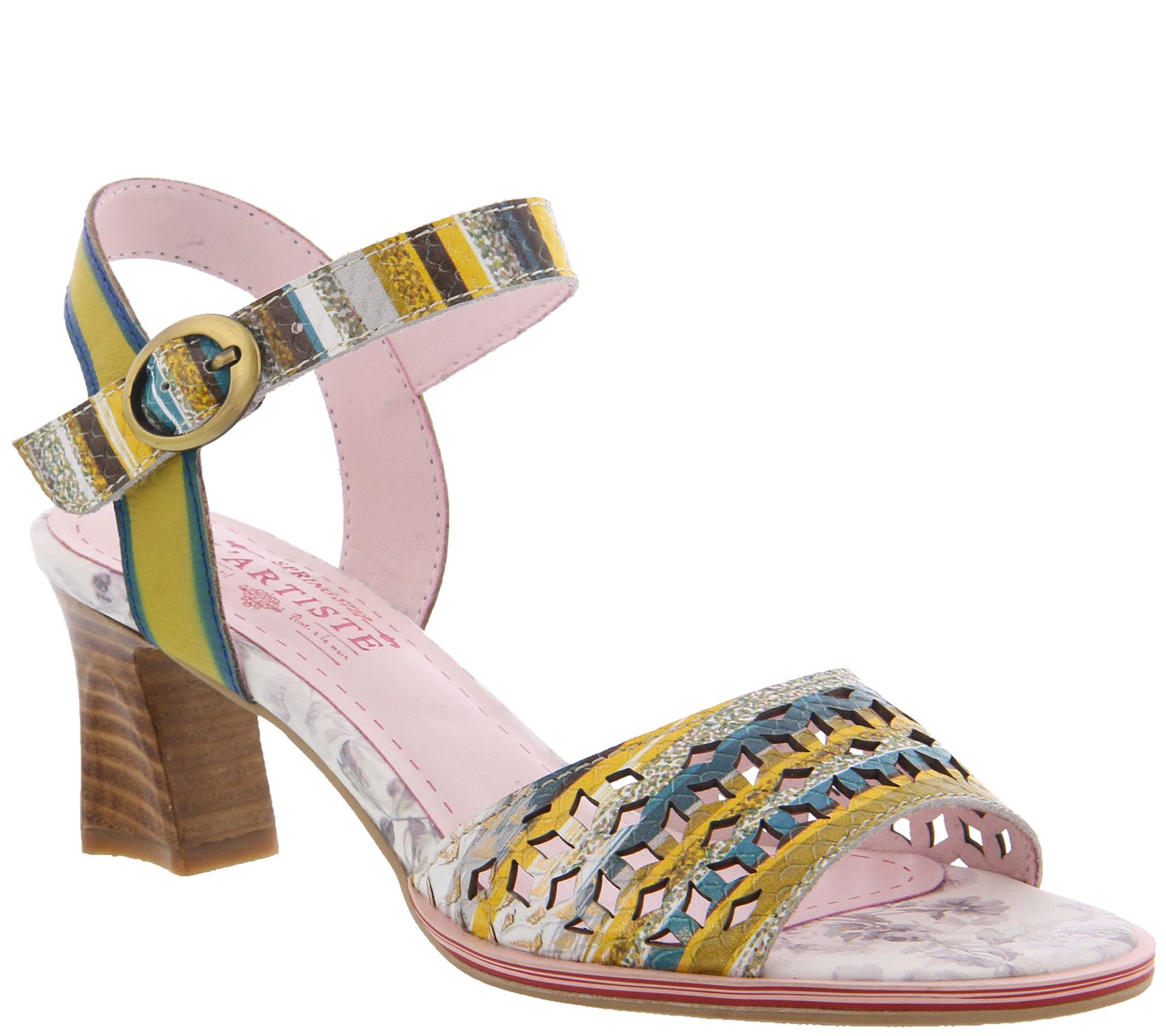 L'Artiste by Spring Step Leather Ankle Strap Sandals - Madelyn - QVC.com