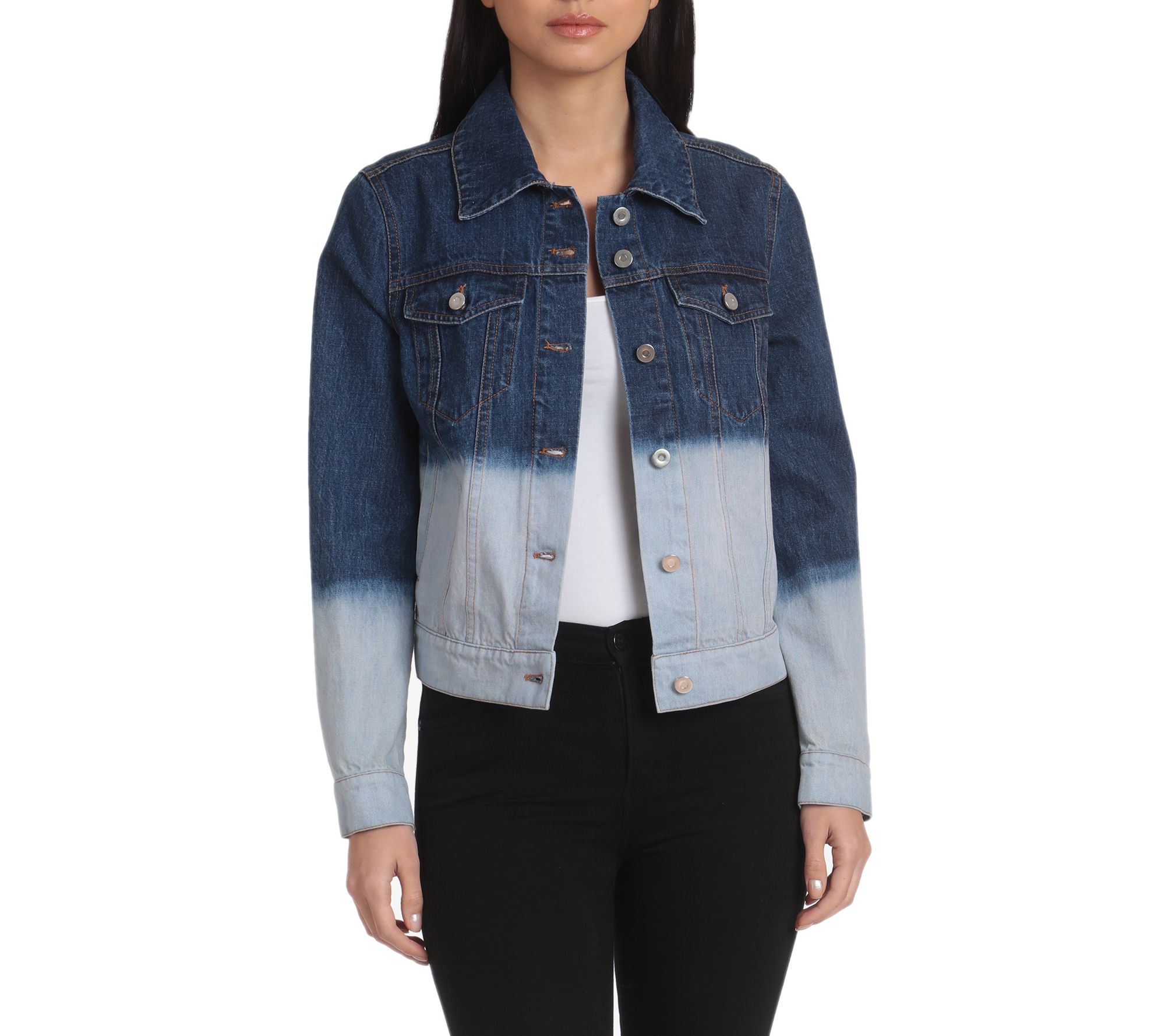 Bagatelle Collection Dip-Dye Denim Trucker Jacket - A426068