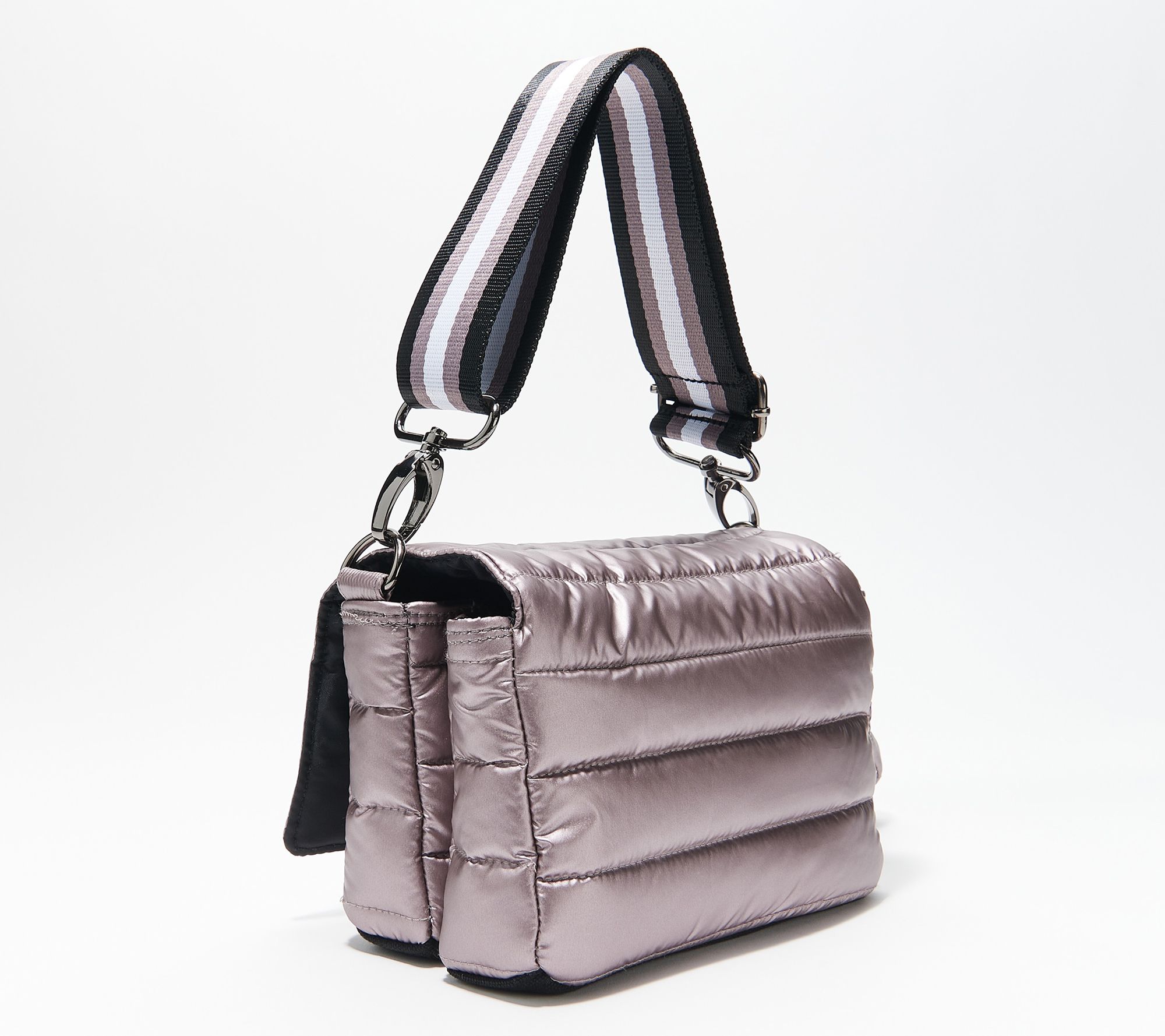 Think Royln Nylon Quilted Adjustable Strap Small Crossbody Handbag Sil -  Shop Linda's Stuff