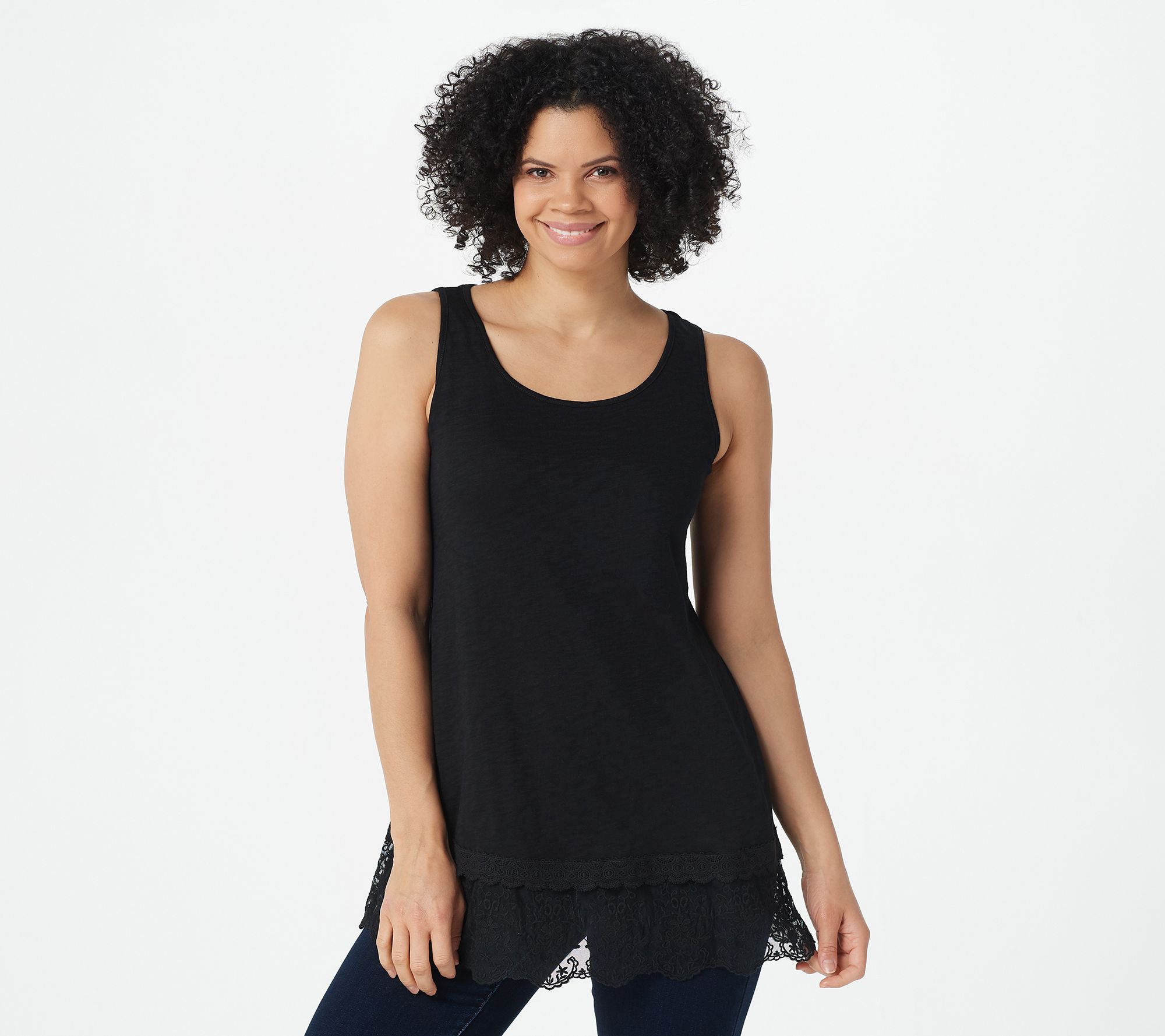 "As Is" LOGO Layers by Lori Goldstein Cotton Slub Tank