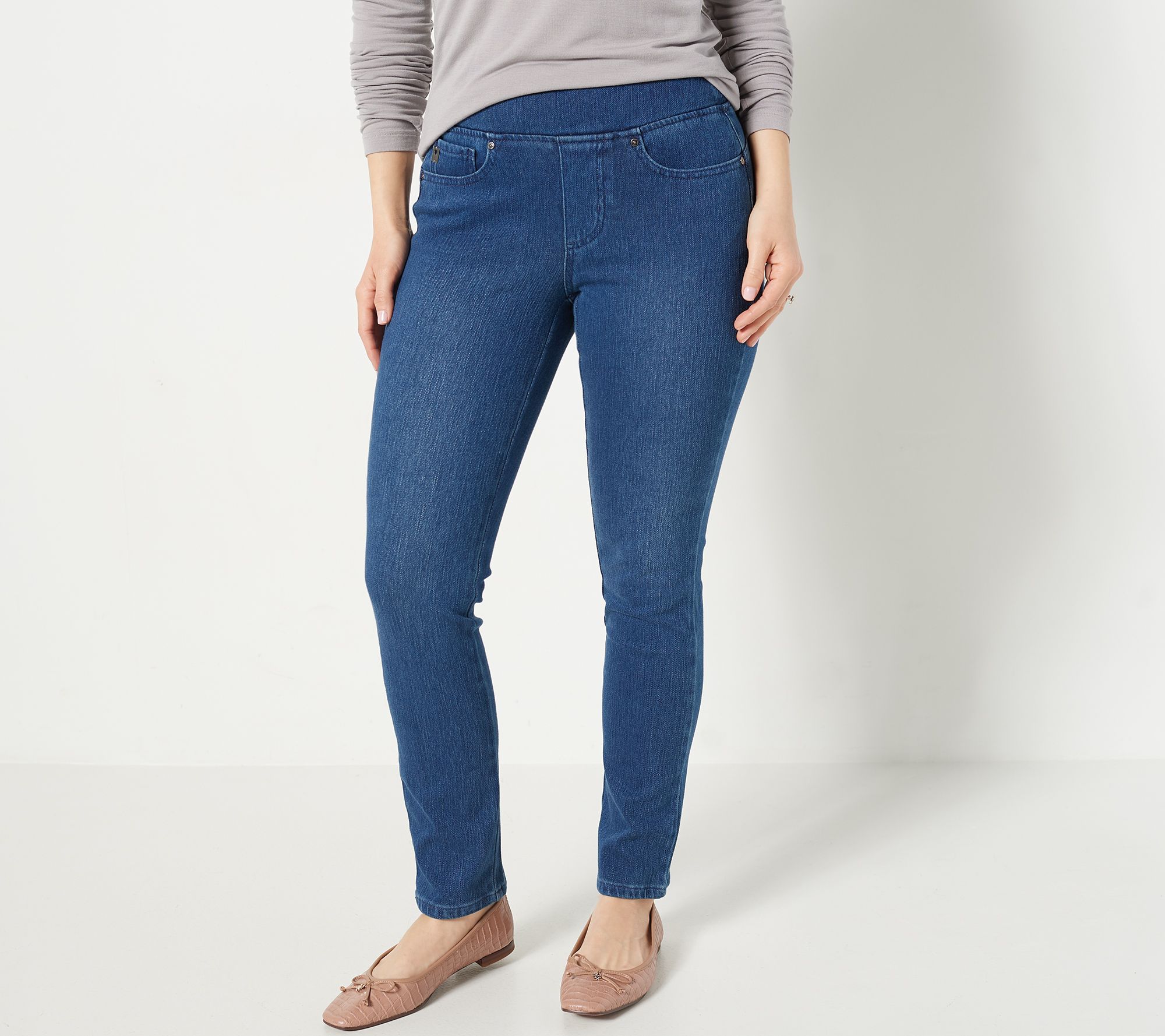 Belle by Kim Gravel Petite Flexibelle Belle Curve Slim-Leg Jeans