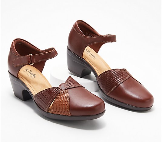 Clarks Collection Leather Heeled Mary-Janes Emily Rae