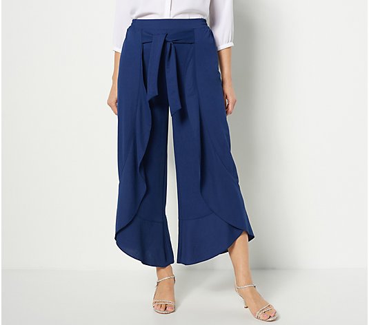 Truth + Style Regular Flounced Stretch Woven Pants