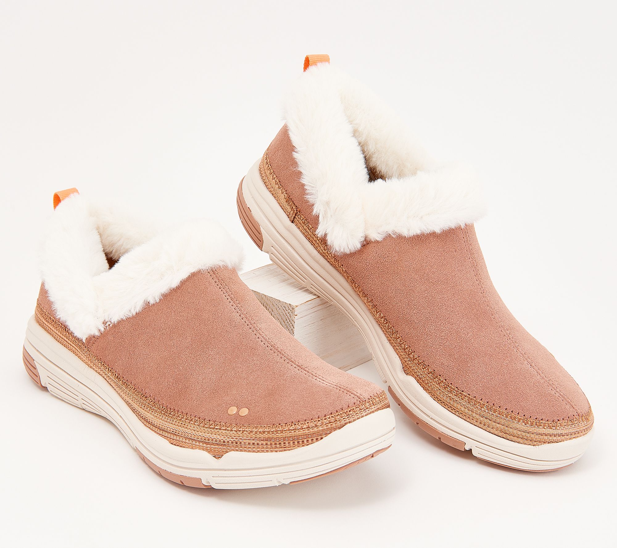 ryka faux fur slip on mules