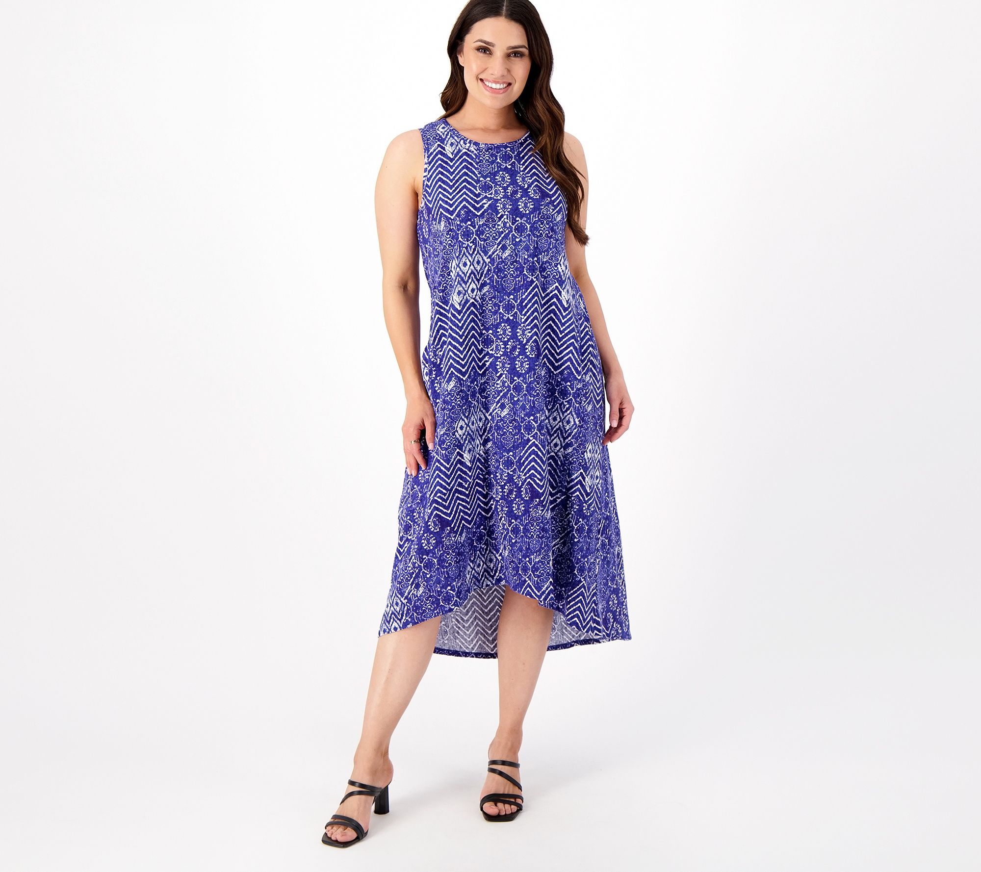 Stan Herman Petite 100% Cotton Tiered Maxi Dress
