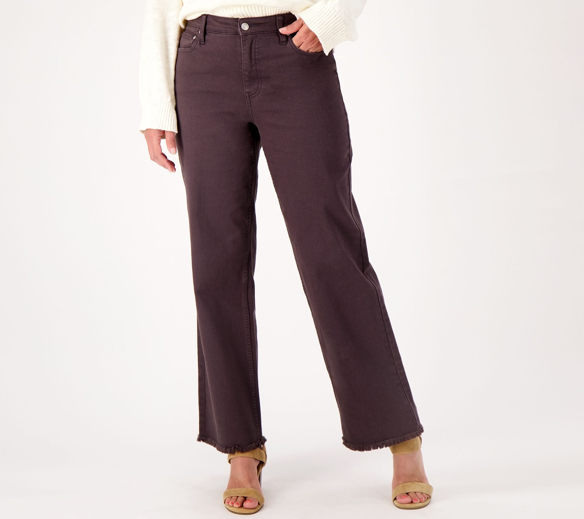 "As Is" Candace Cameron Bure Regular Pacific Denim Wide Leg Jean- Black