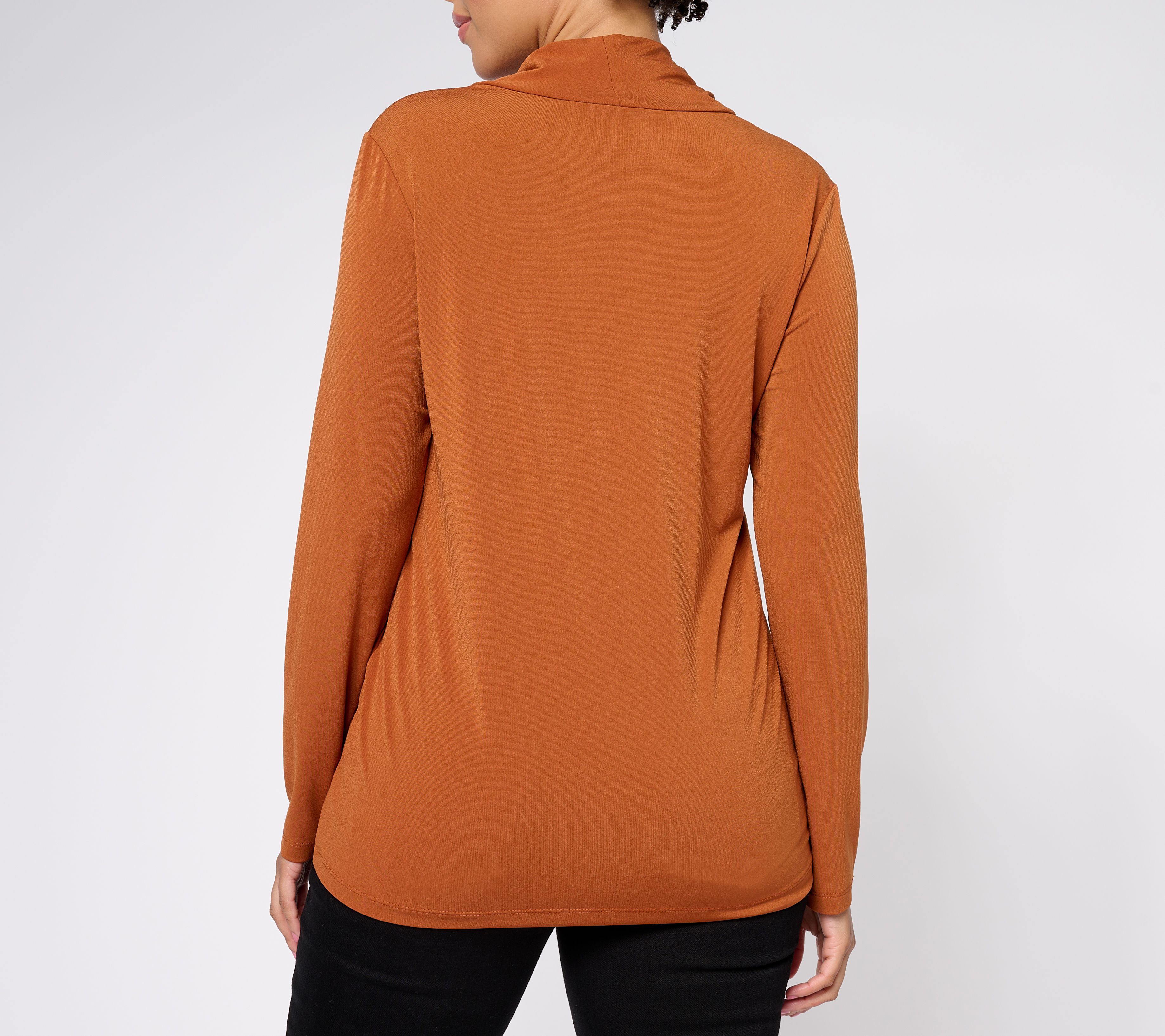 Susan Graver Modern Essentials Liquid Knit Cowl Neck Top