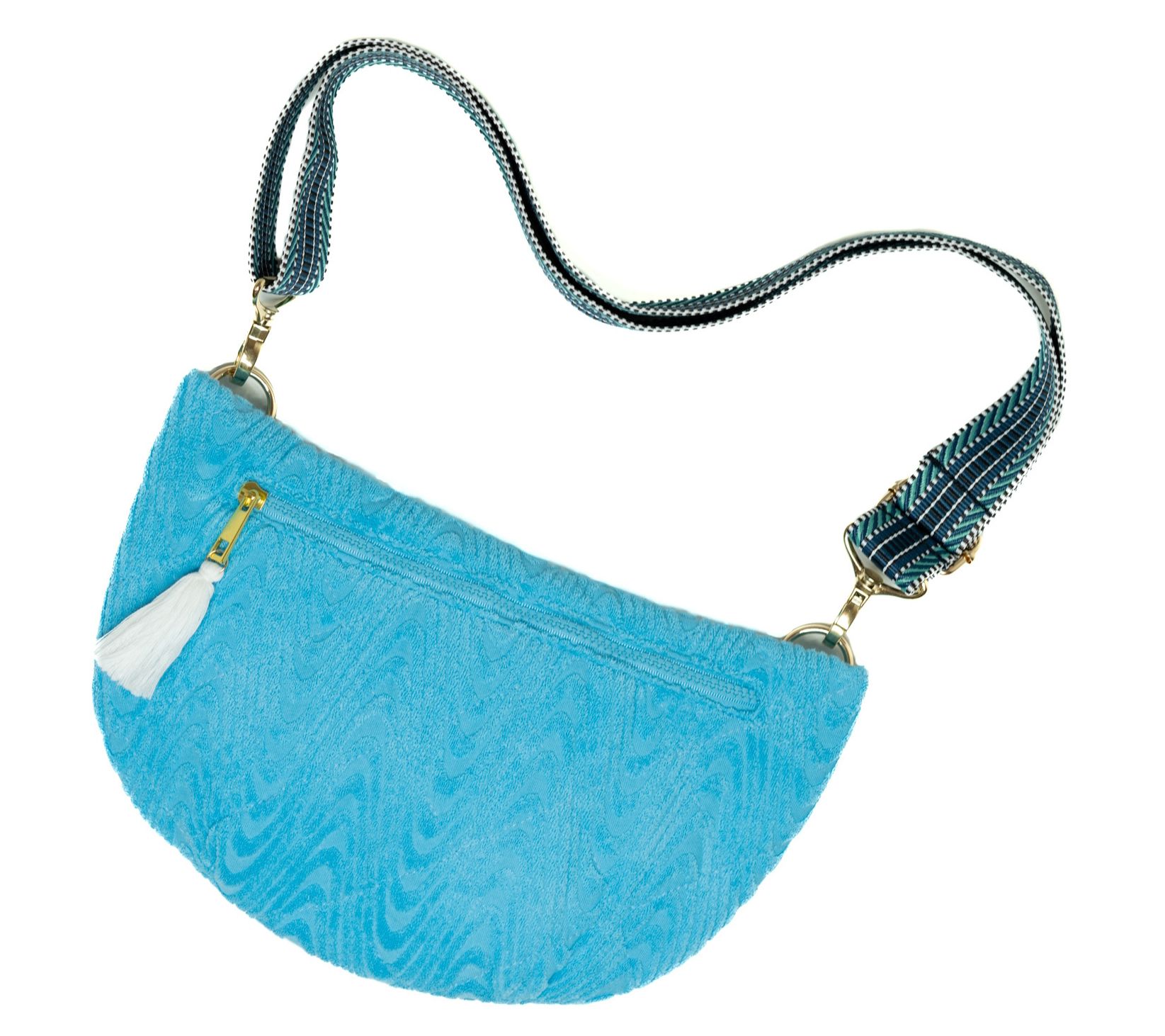 Sprigs Textured Terrycloth Handbag w/AdjustablePrinted Strap