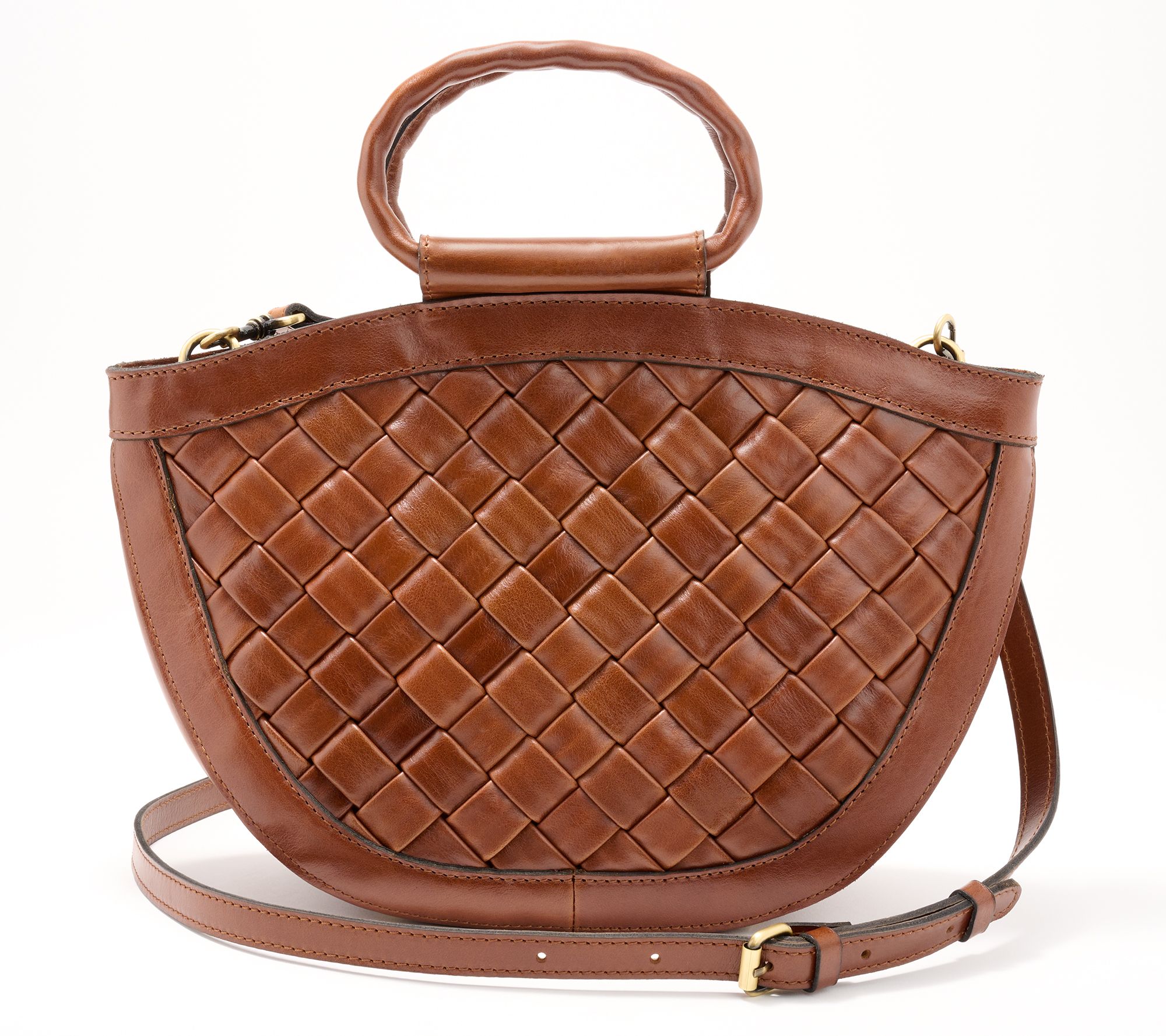 Patricia Nash Woven Leather Ossi Top Handle Satchel