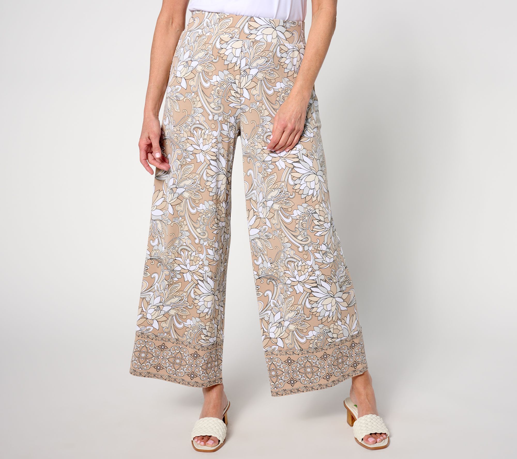 Joan Rivers Regular Luxe Knit Printed Crop Pant