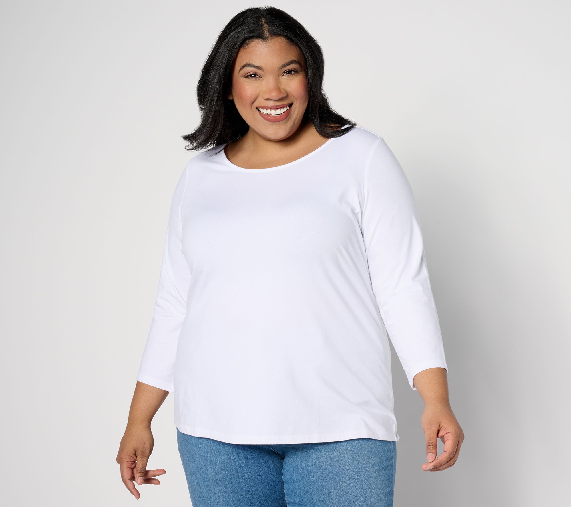 "As Is" Attitudes by Renee Washed Cotton Ballet Neck Top