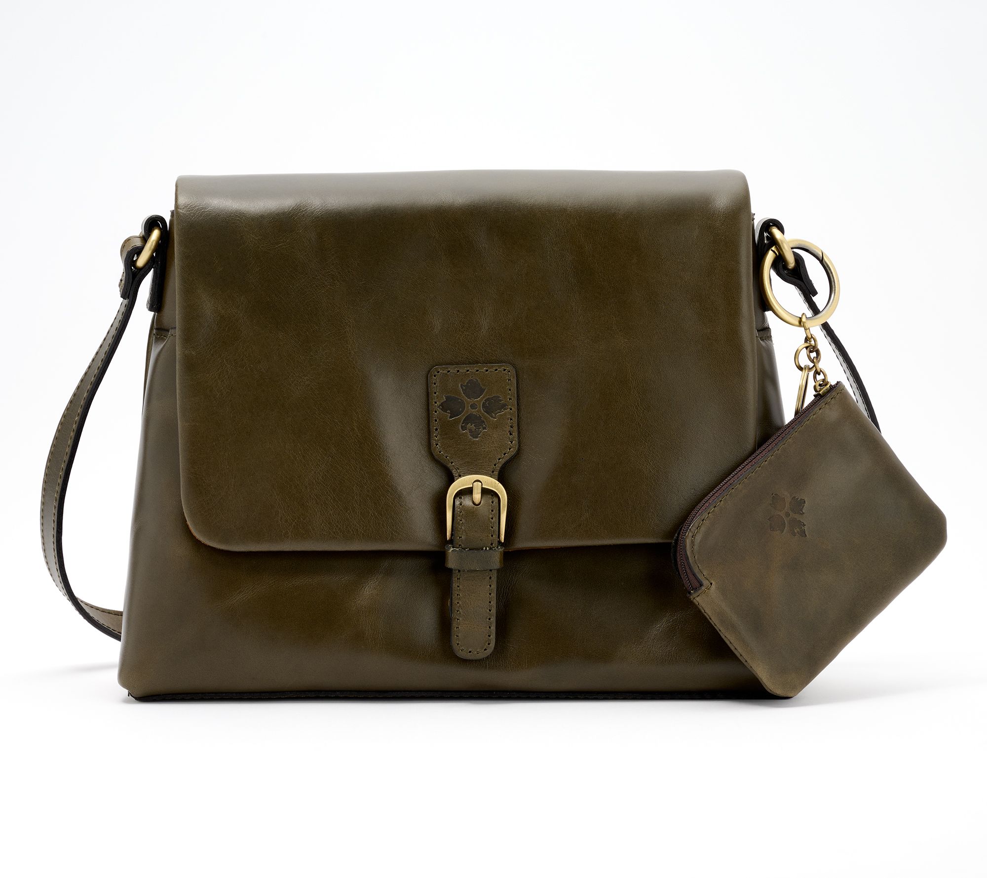 Patricia Nash Mili Leather Medium Flap Crossbody w/ Coin Pouch