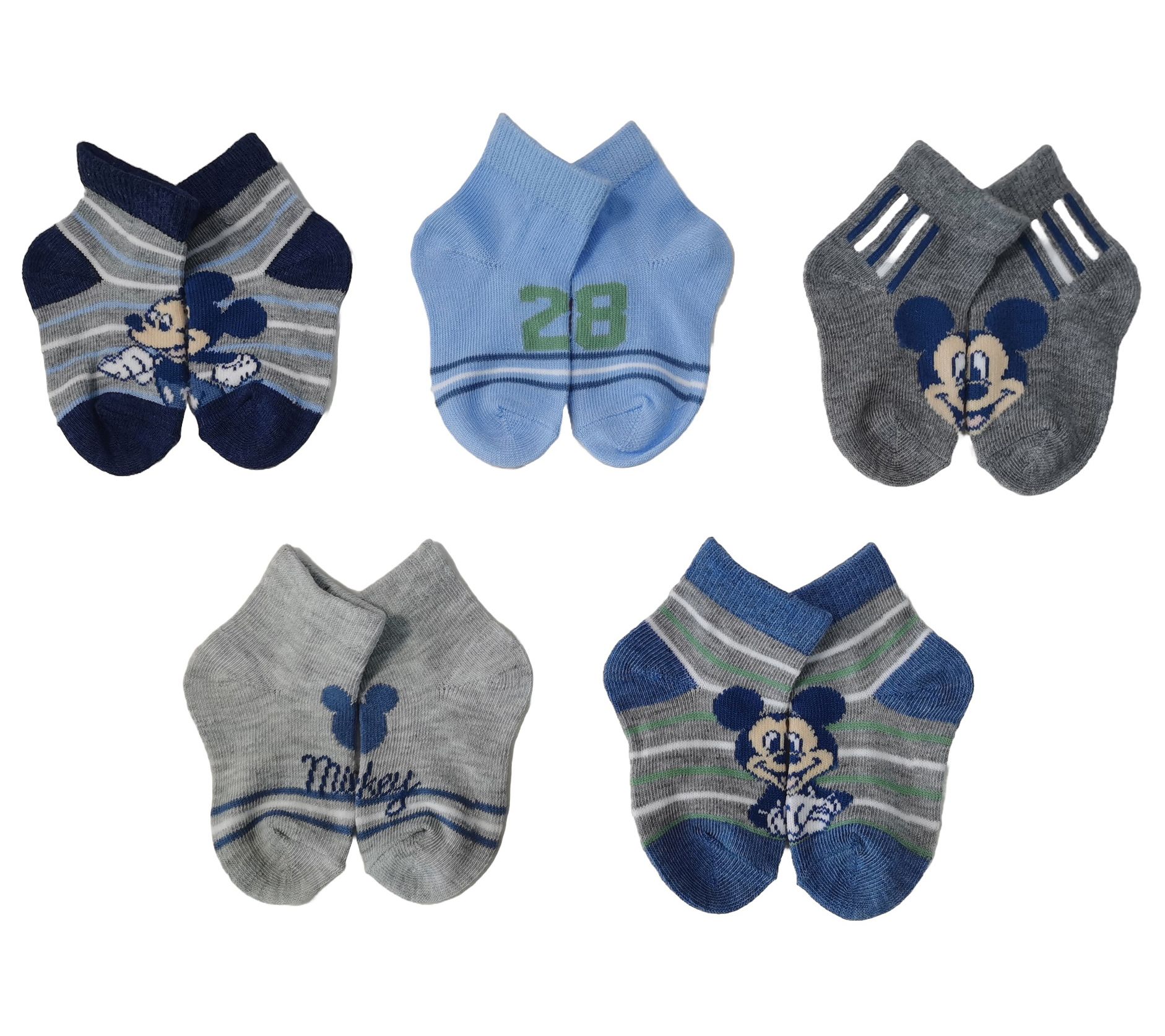 Disney Toddler Boys' Mickey Mouse Shorty Sock Set - 5 Pair