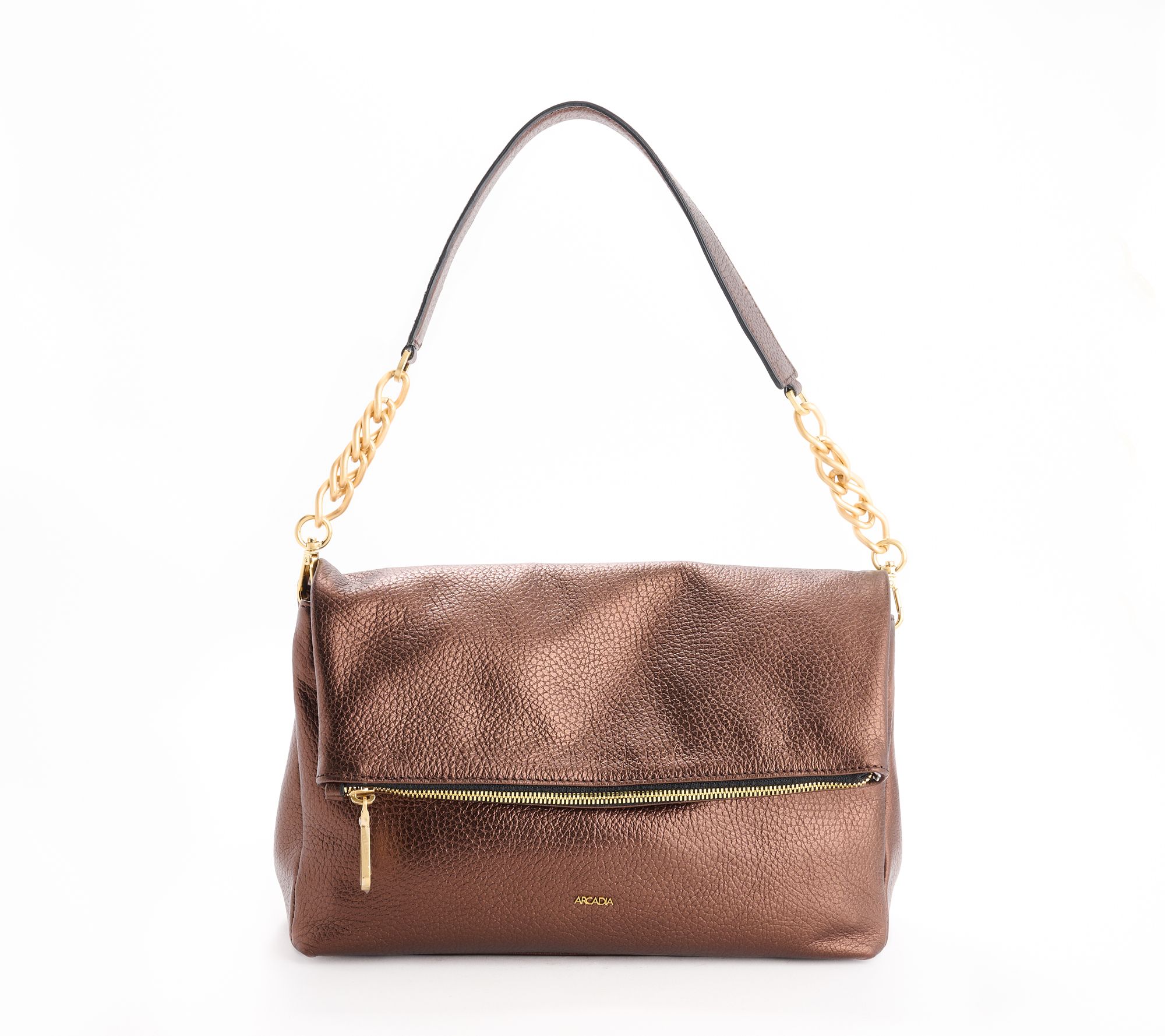 Arcadia Metallic Leather Soft Flap Anisa Crossbody