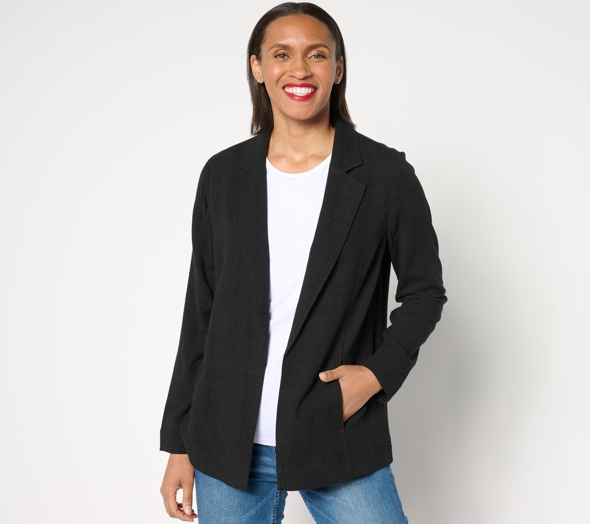 "As Is" LOGO Linens by Lori Goldstein Long Sleeve Blazer