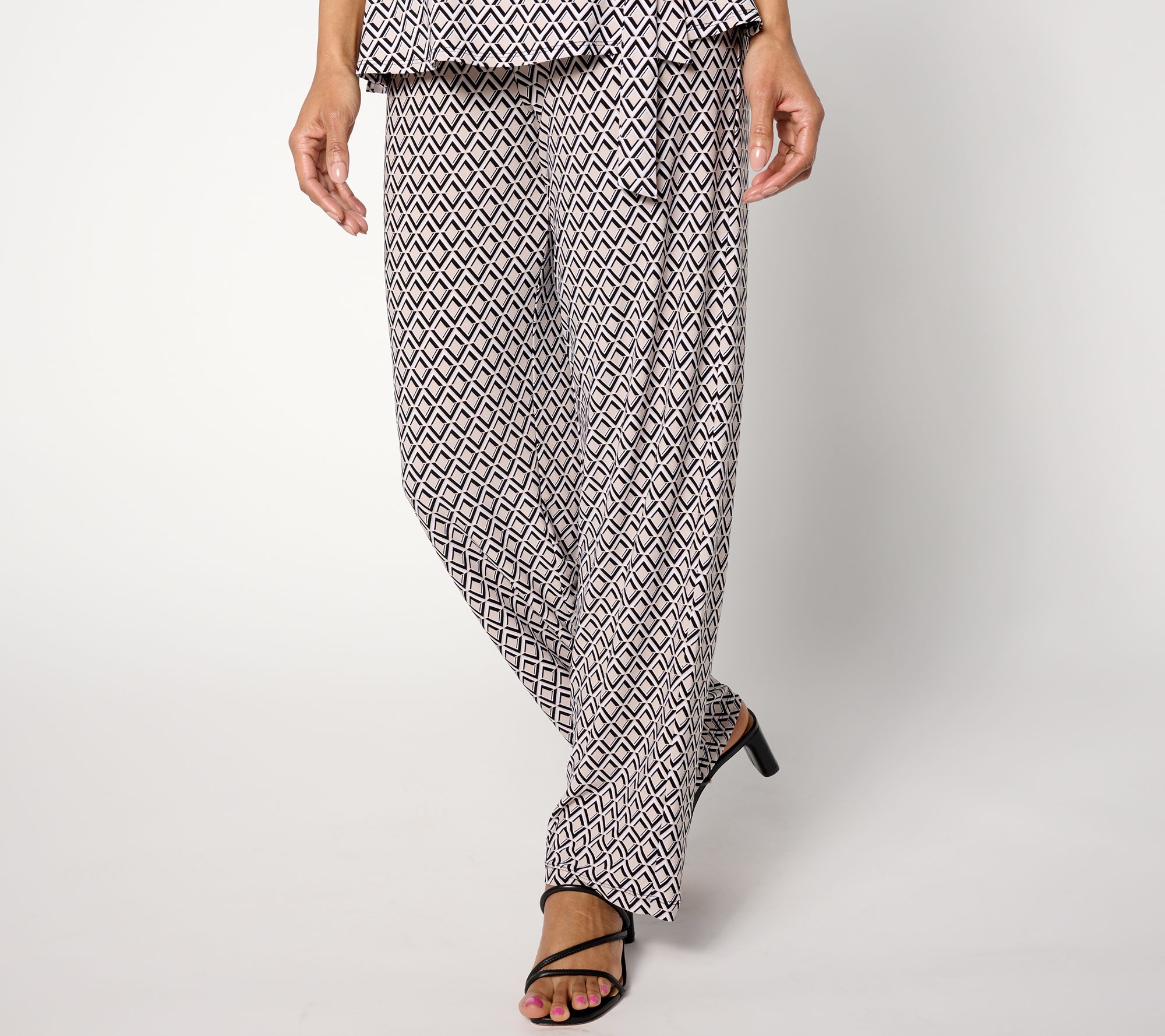 "As Is" Dennis Basso Regular Printed Italia Knit Pull On Pants