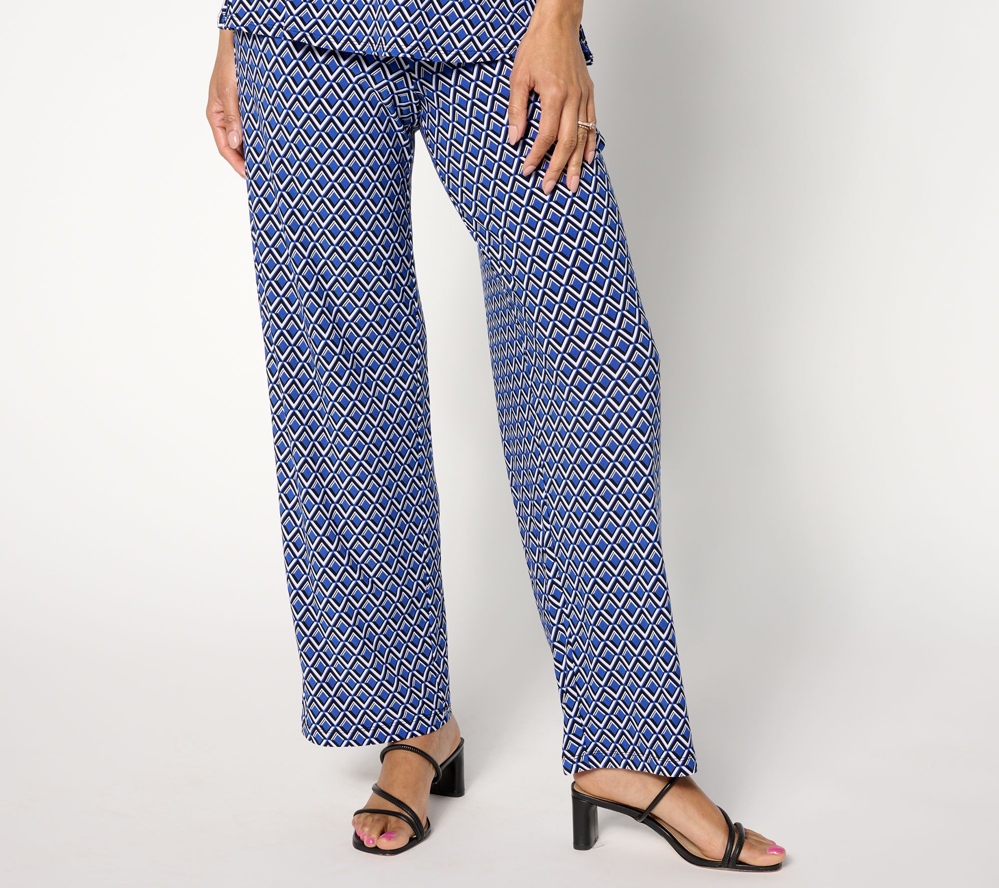 "As Is" Dennis Basso Regular Printed Italia Knit Pull On Pants