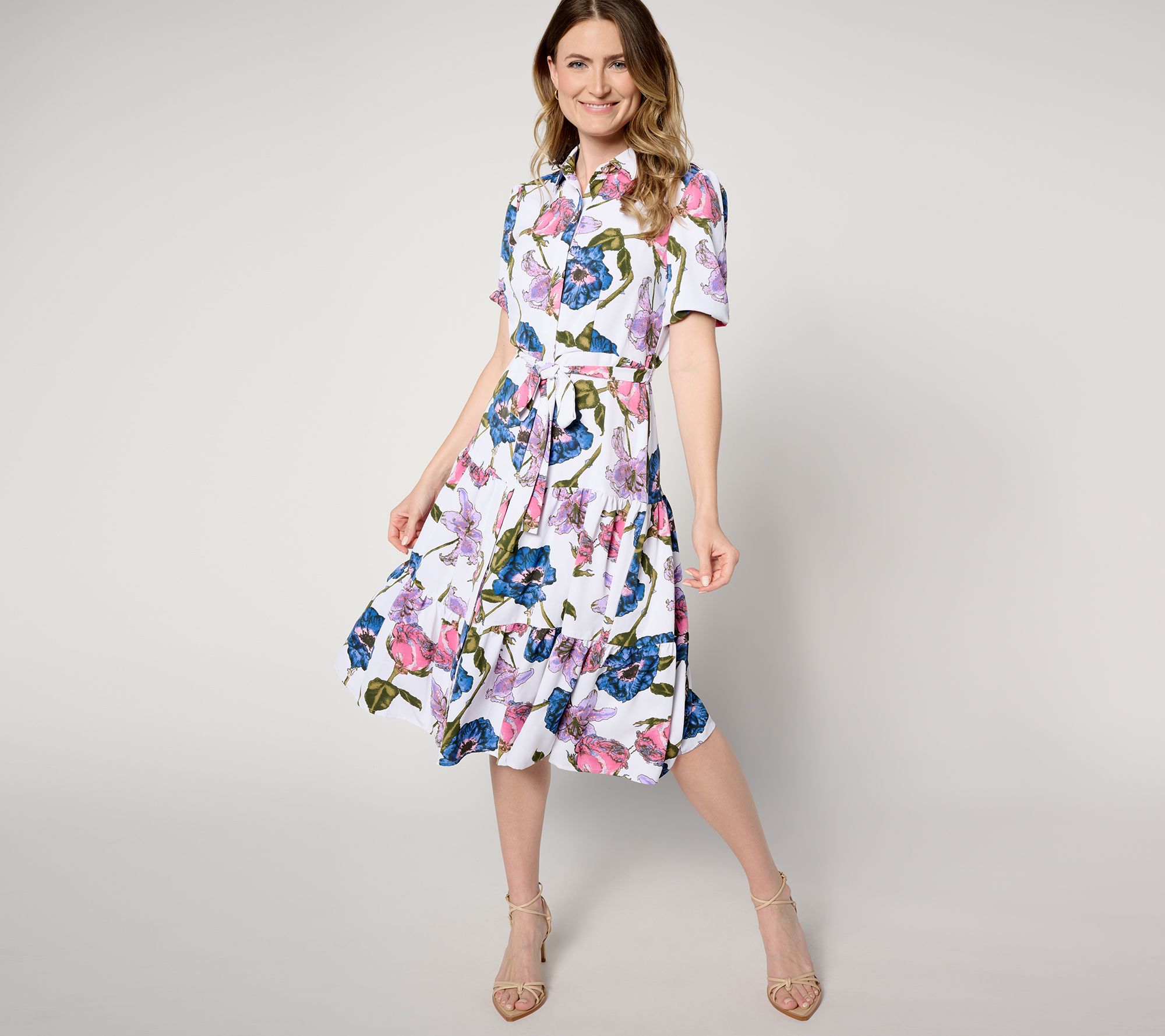 "As Is" nicole by Nicole Miller Tiered Shirt Dress