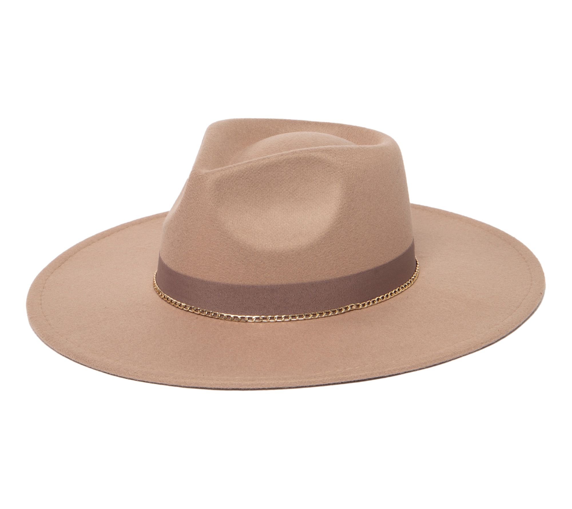 San Diego Hat Co. Fedora with Goldtone Chain Trim