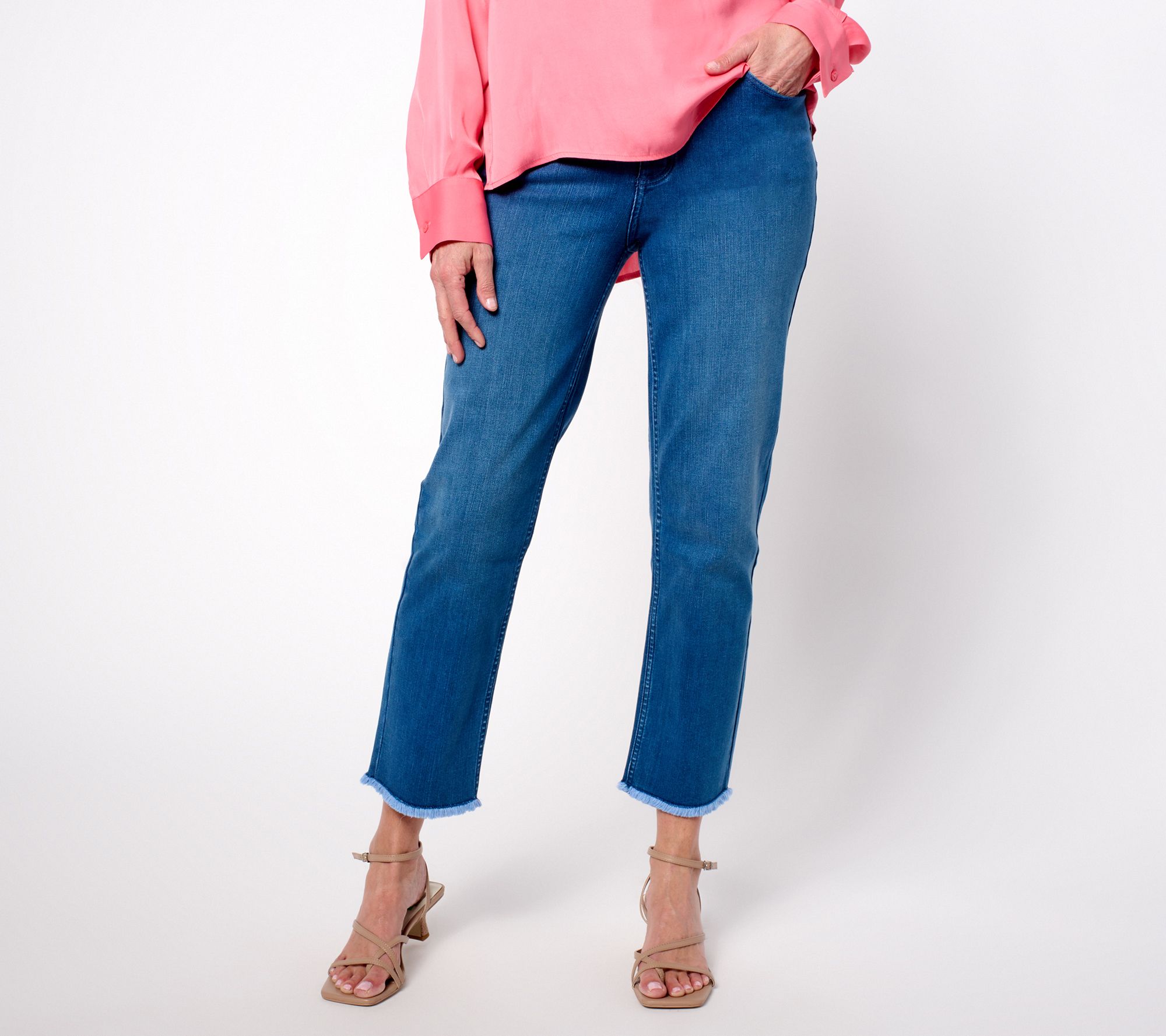 Women with Control Regular Indigo Contour Curves Slim Crop Pants