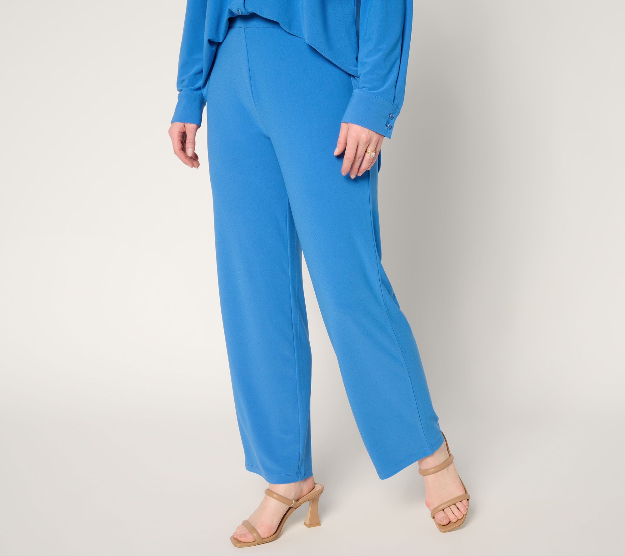 Dennis Basso Petite Caviar Crepe Straight Leg Ankle Pants