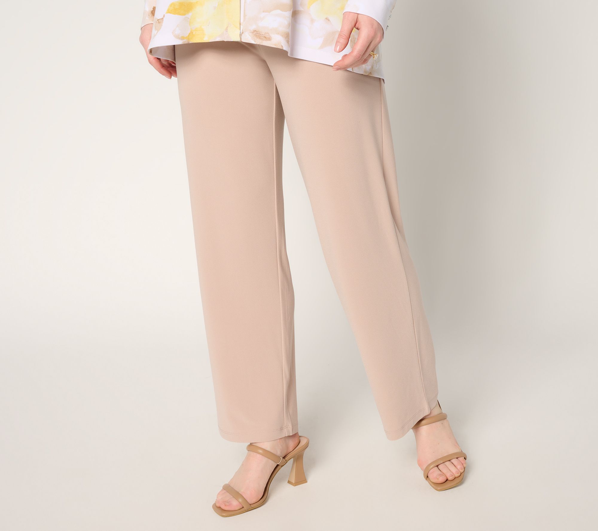 Dennis Basso Petite Caviar Crepe Straight Leg Ankle Pants