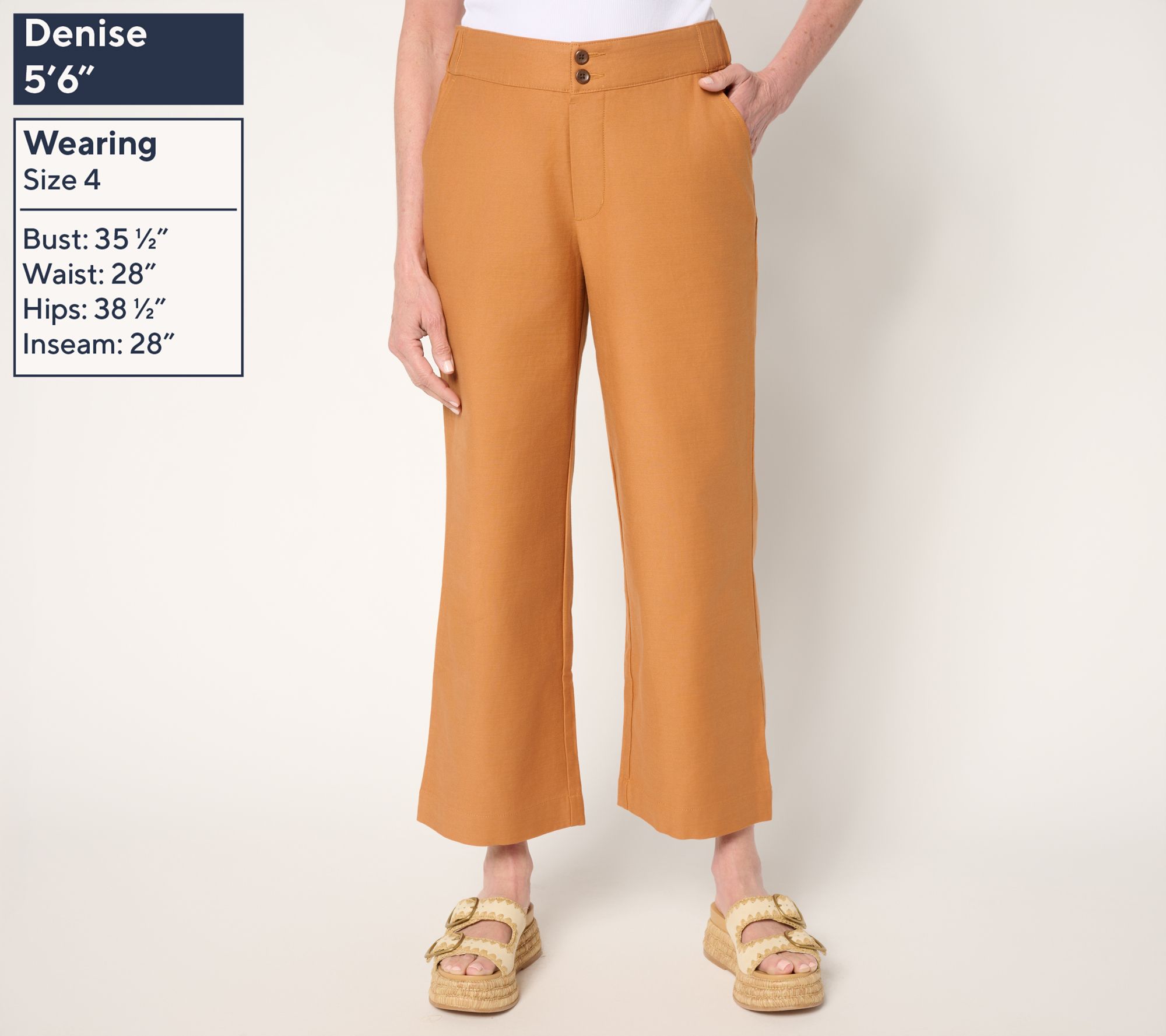 Me by Jennie Garth 100% Cotton Twill Crop Pants - QVC.com