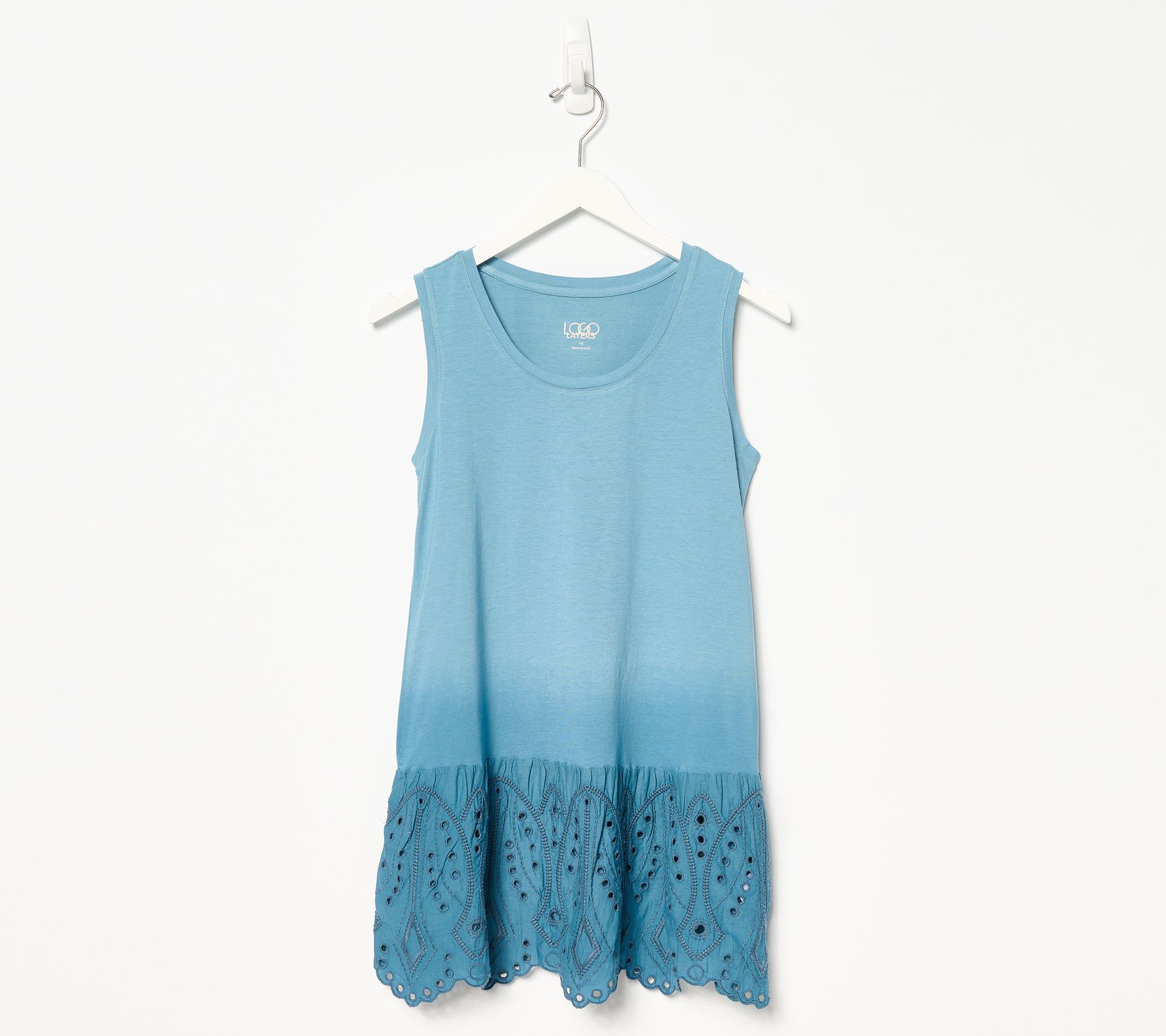 LOGO Layers by Lori Goldstein Ombre Eyelet Tank Top