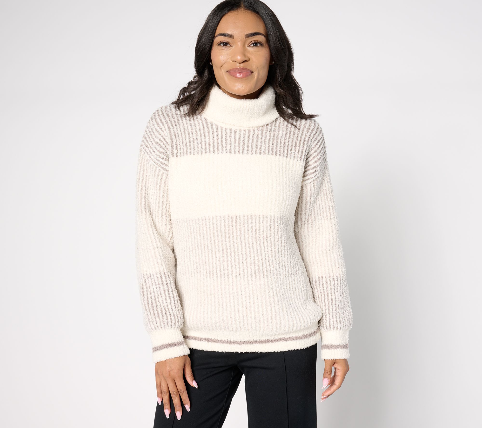 "As Is" Barefoot Dreams Cozy Chic Color Block Pullover