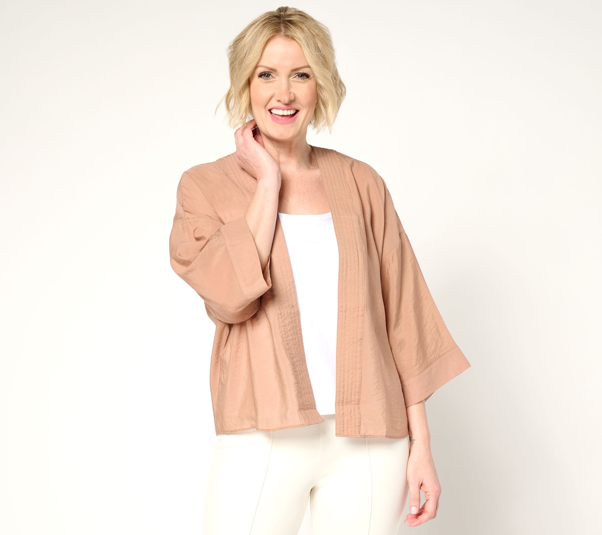 Attitudes by Renee Woven Open Front Topper