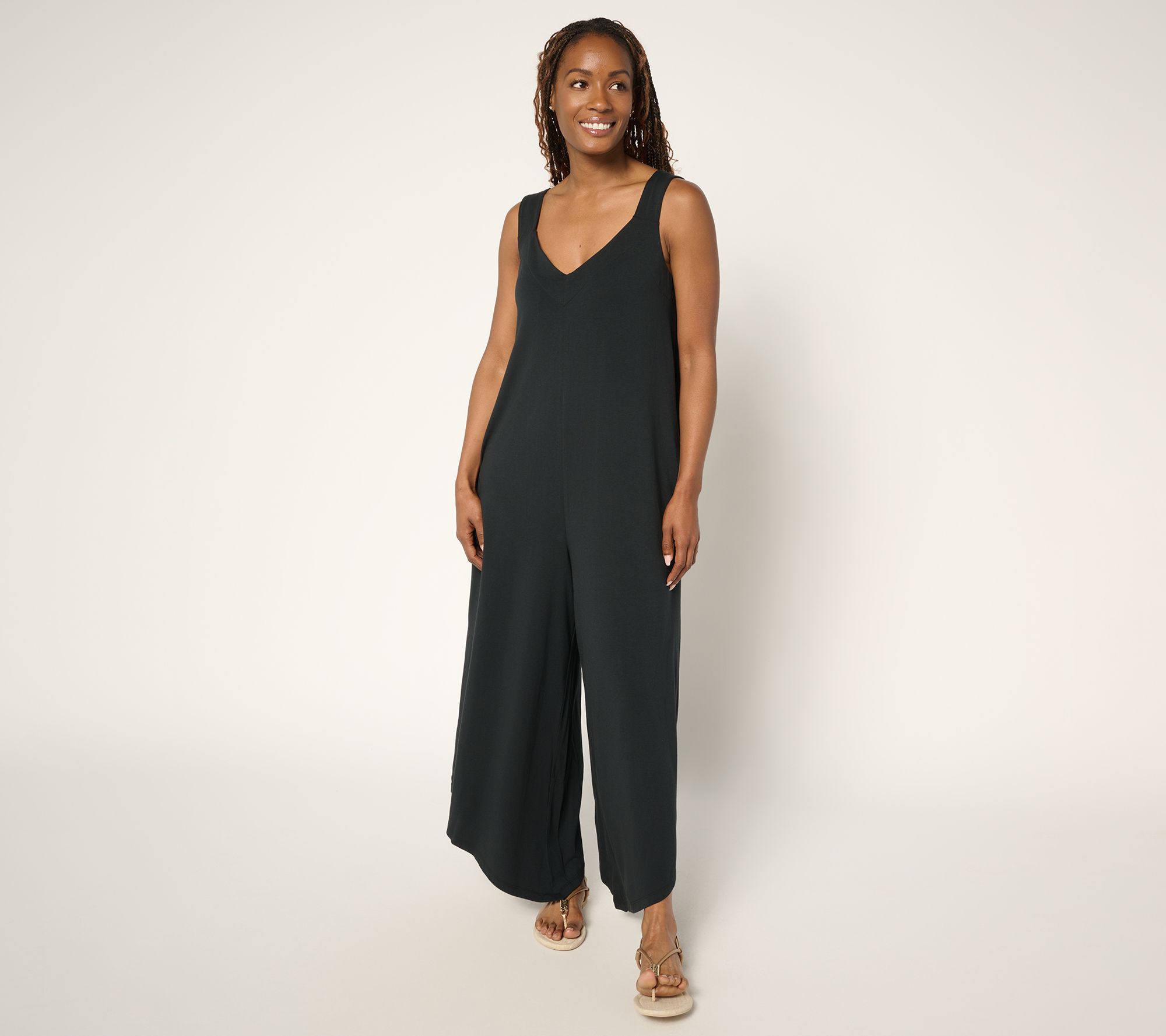 AnyBody Regular Cozy Knit Jersey Jumpsuit