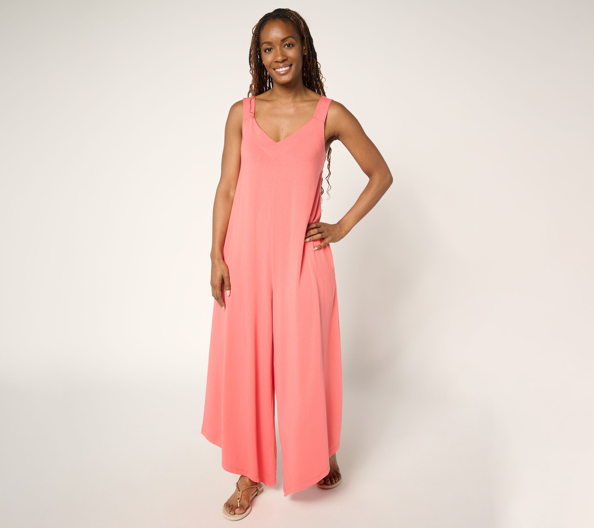 AnyBody Regular Cozy Knit Jersey Jumpsuit