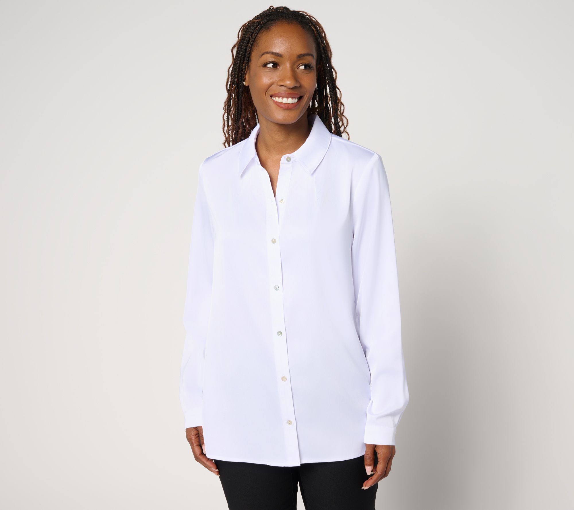 nicole by Nicole Miller Petite Updated Boyfriend Blouse