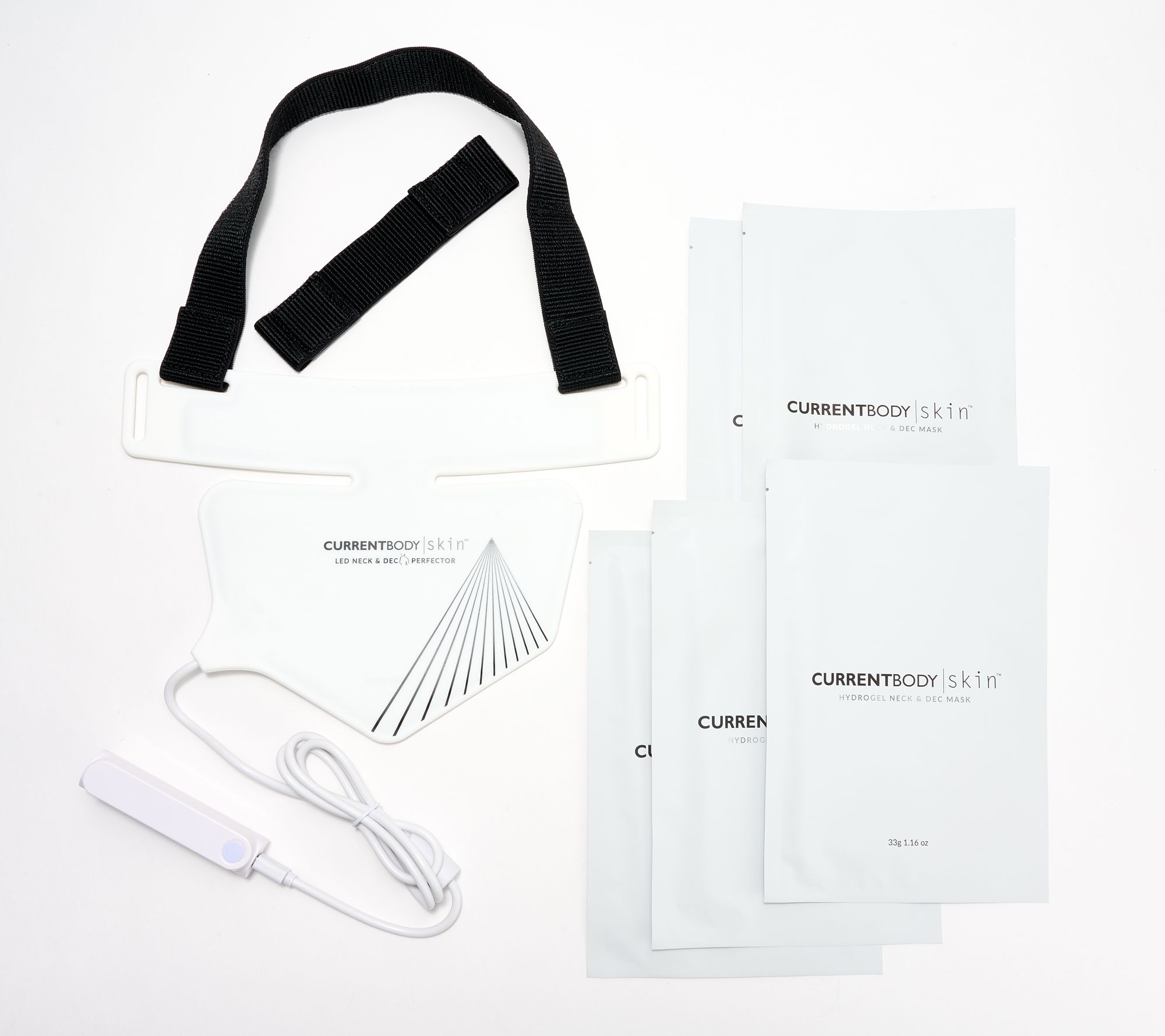 CurrentBody Skin LED Neck & Decolletage Mask + 5 Hydrogel Masks
