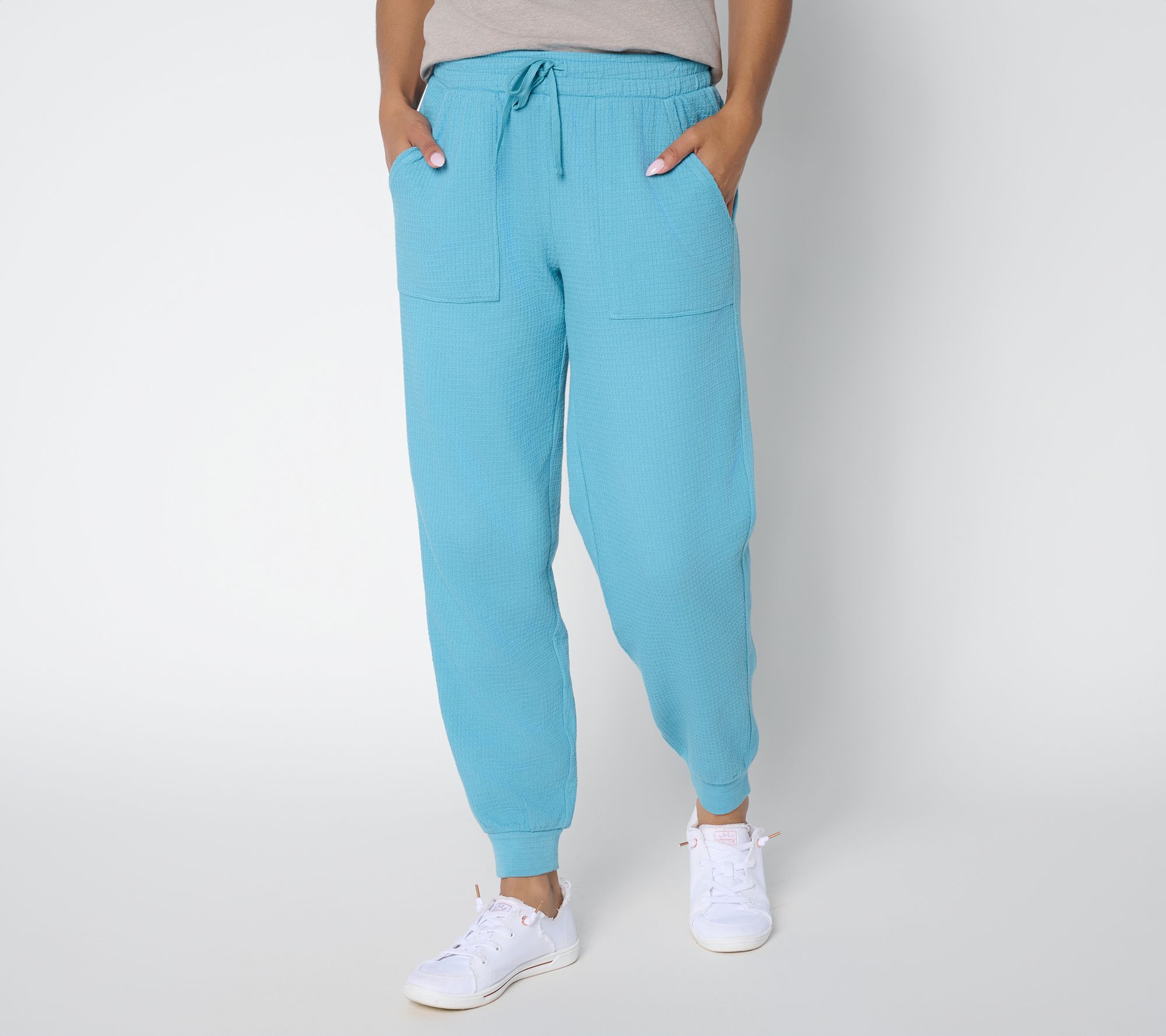 AnyBody Regular Washed Waffle Knit Joggers