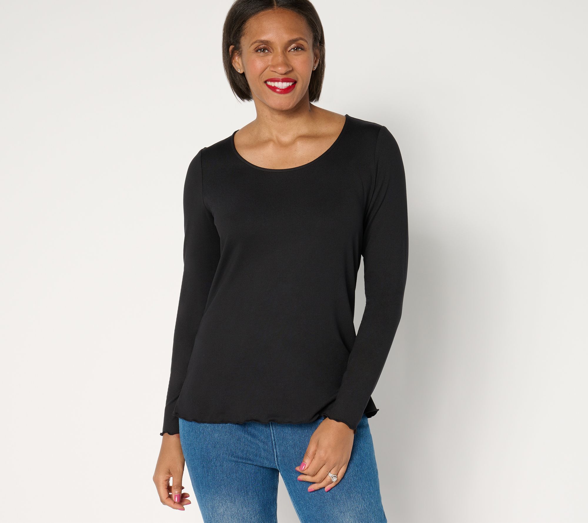 "As Is" Attitudes by Renee Yummy Jersey Scoop Neck Top