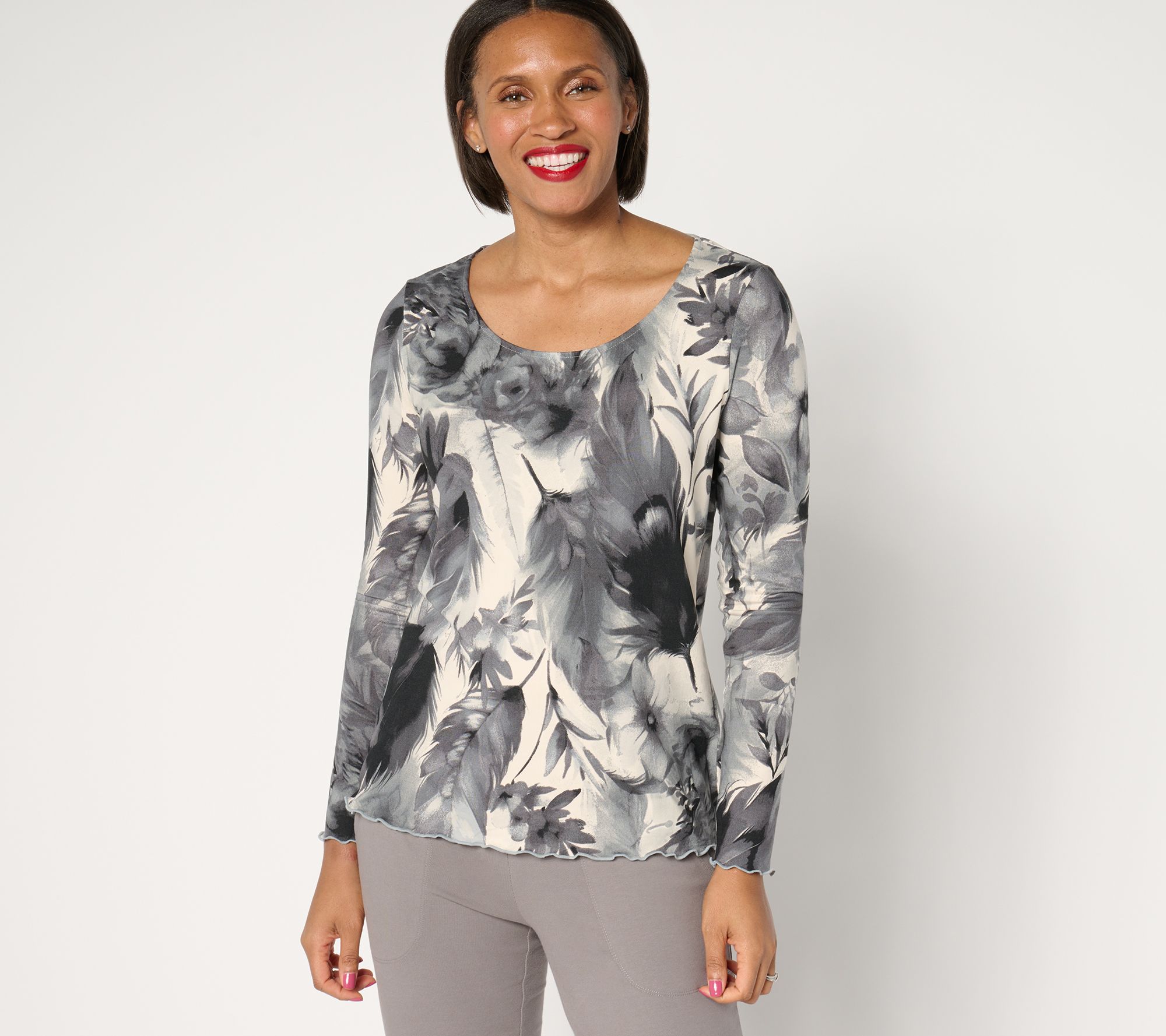 "As Is" Attitudes by Renee Yummy Jersey Scoop Neck Top
